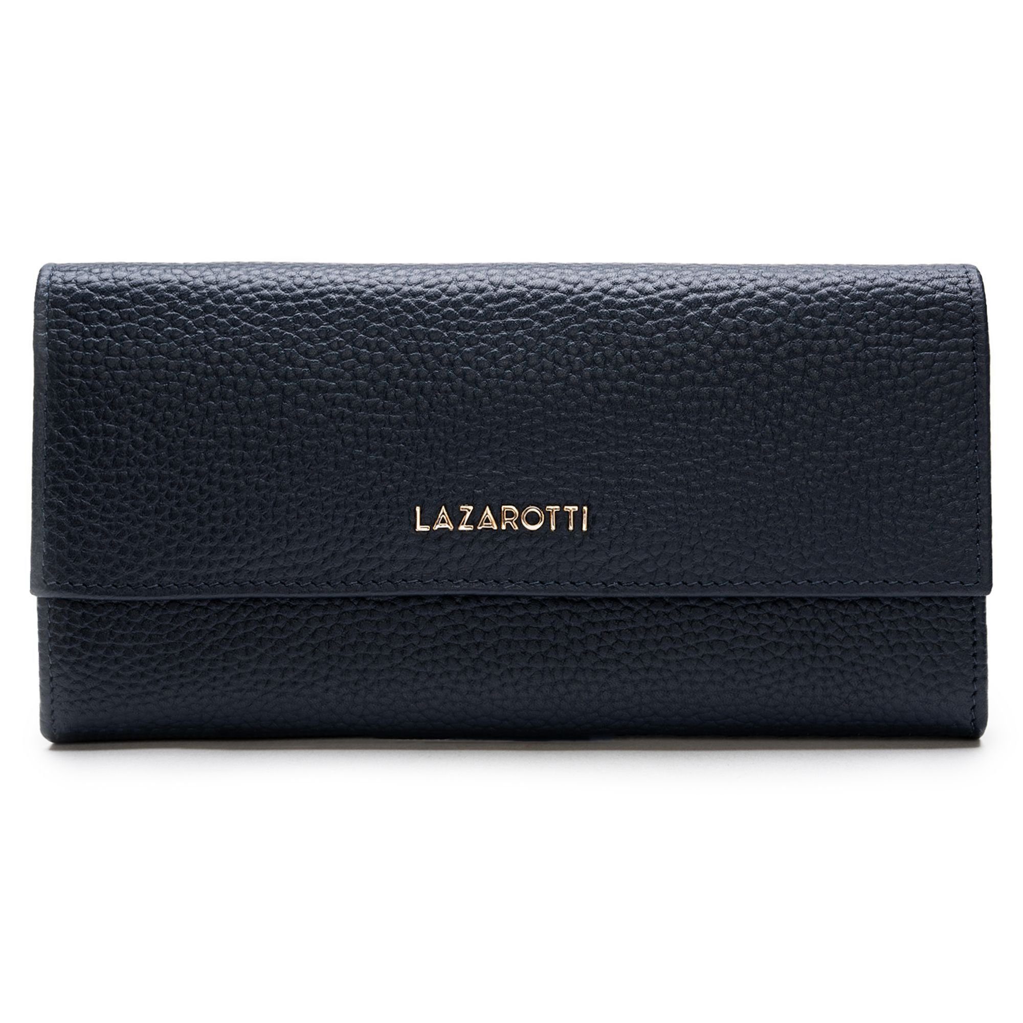 Leather, Geldbörse Leder navy Bologna Lazarotti