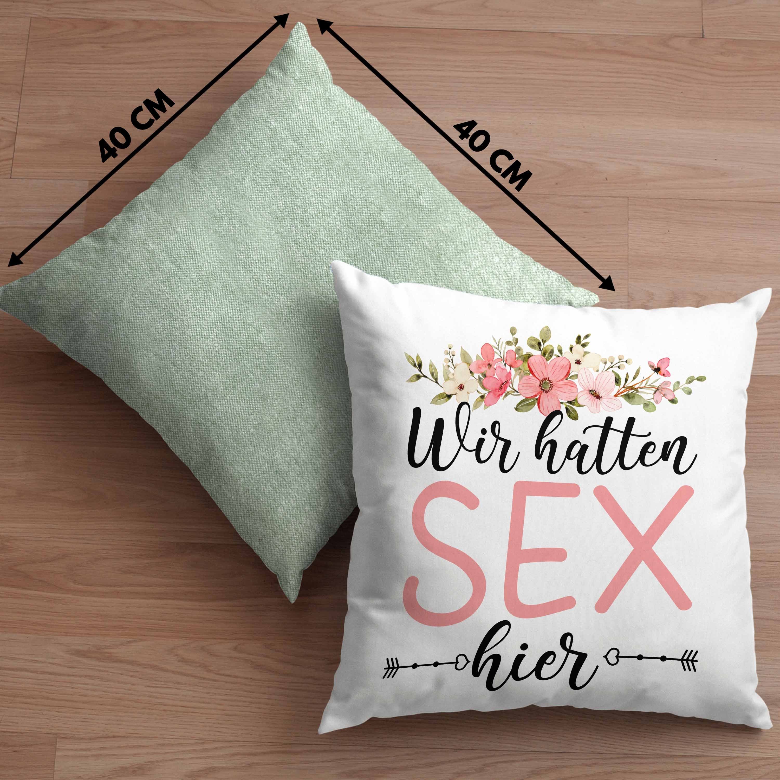 Geschenkidee Geschenk Füllung Trendation Trendation mit Kissen hatten 40x40 Sex Dekokissen Couch Dekokissen Grün Wohnung Hier Wir - Neue