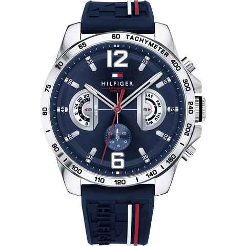 Tommy Hilfiger Multifunktionsuhr COOL SPORT, 1791476, Quarzuhr, Armbanduhr, Herrenuhr, Datum, 12/24-Std.-Anzeige, analog