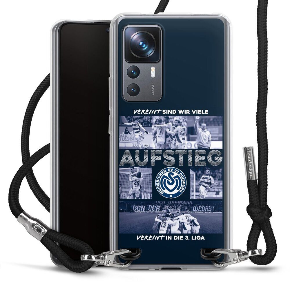 DeinDesign Handyhülle MSV Duisburg Aufstieg Offizielles Lizenzprodukt, Xiaomi 12T 5G Handykette Hülle mit Band Case zum Umhängen