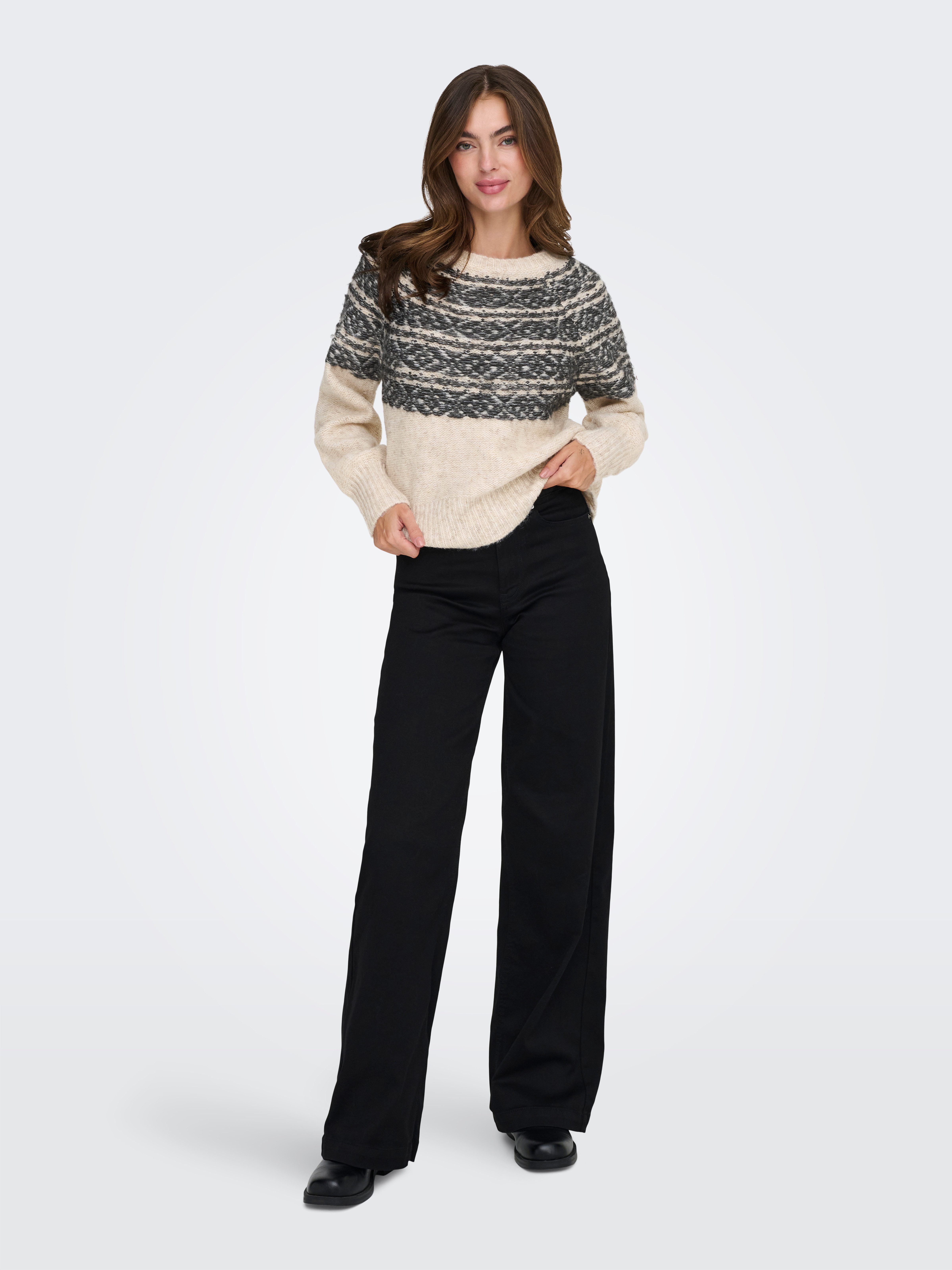 ONLY Strickpullover ONLSIDONA LIFE LS JQ O-NECK KNT