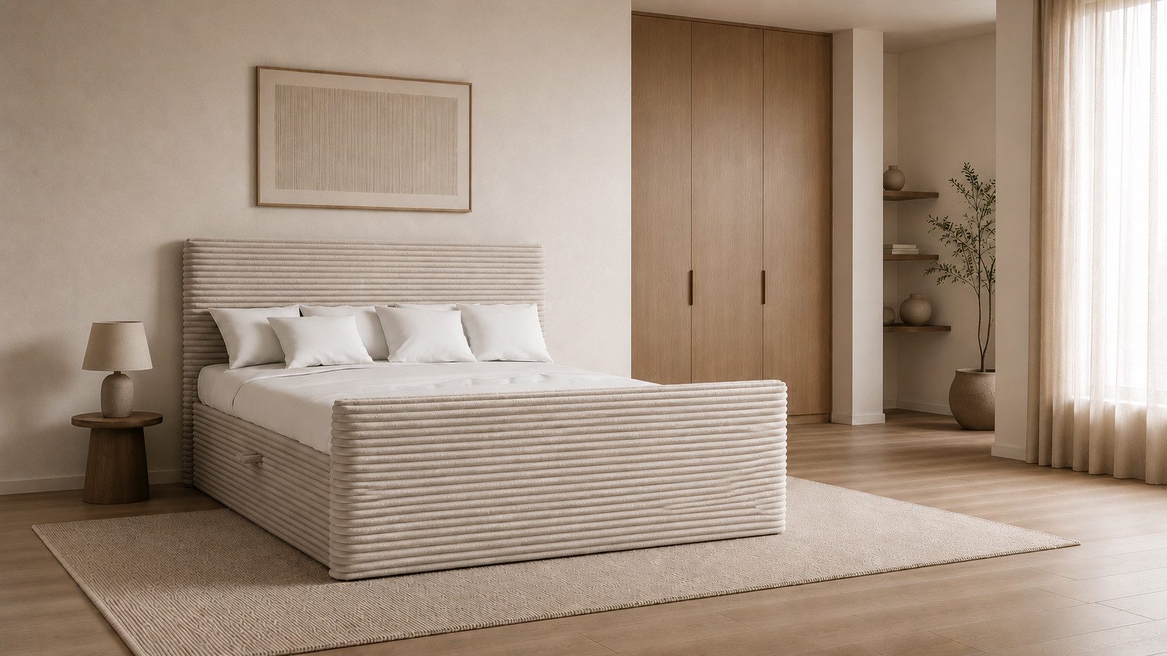 Kaiser Möbel Boxspringbett Trento mit Bettkasten, Topper und Bonellmatratze, VELO Stoff (Komplett-Set (Bettgestell, Matratze, Topper), mit Topper mit Bettkasten antibakterieller Bezug einfache Montage
