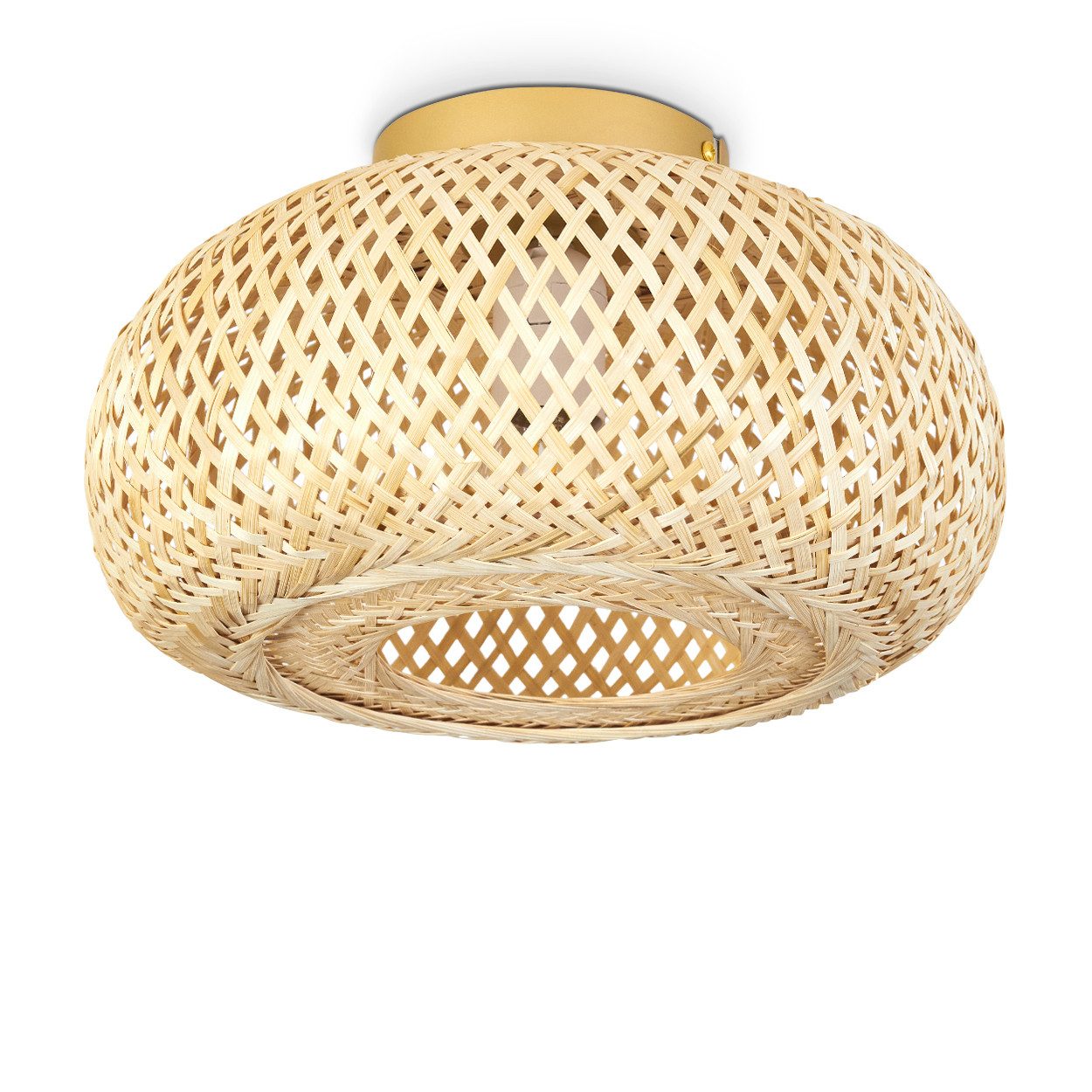 hofstein Deckenleuchte »Decollatura« Deckenlampe aus Metall/Bambus in Goldf günstig online kaufen
