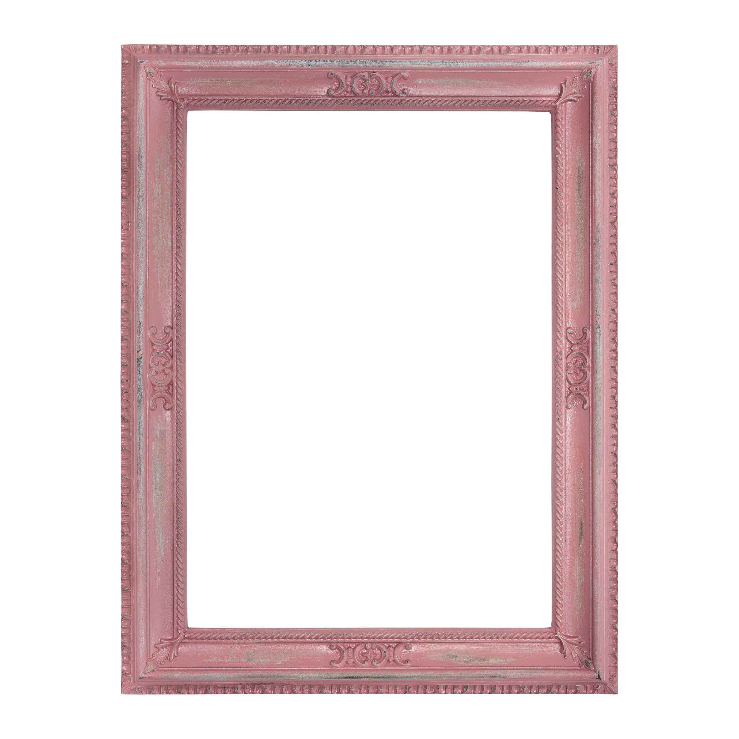 ASR Rahmendesign Wandspiegel Grenoble, 67x87 cm, Altrosa, Shabby-Chic mit Facette, Romantisches Vintage-Design im Shabby-Chic-Stil