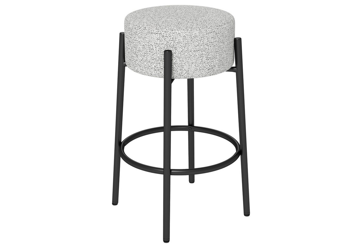 COSTWAY Barhocker, Sitzhöhe 68cm, Sitzhocker gepolstert, rund, mit Fußstütze