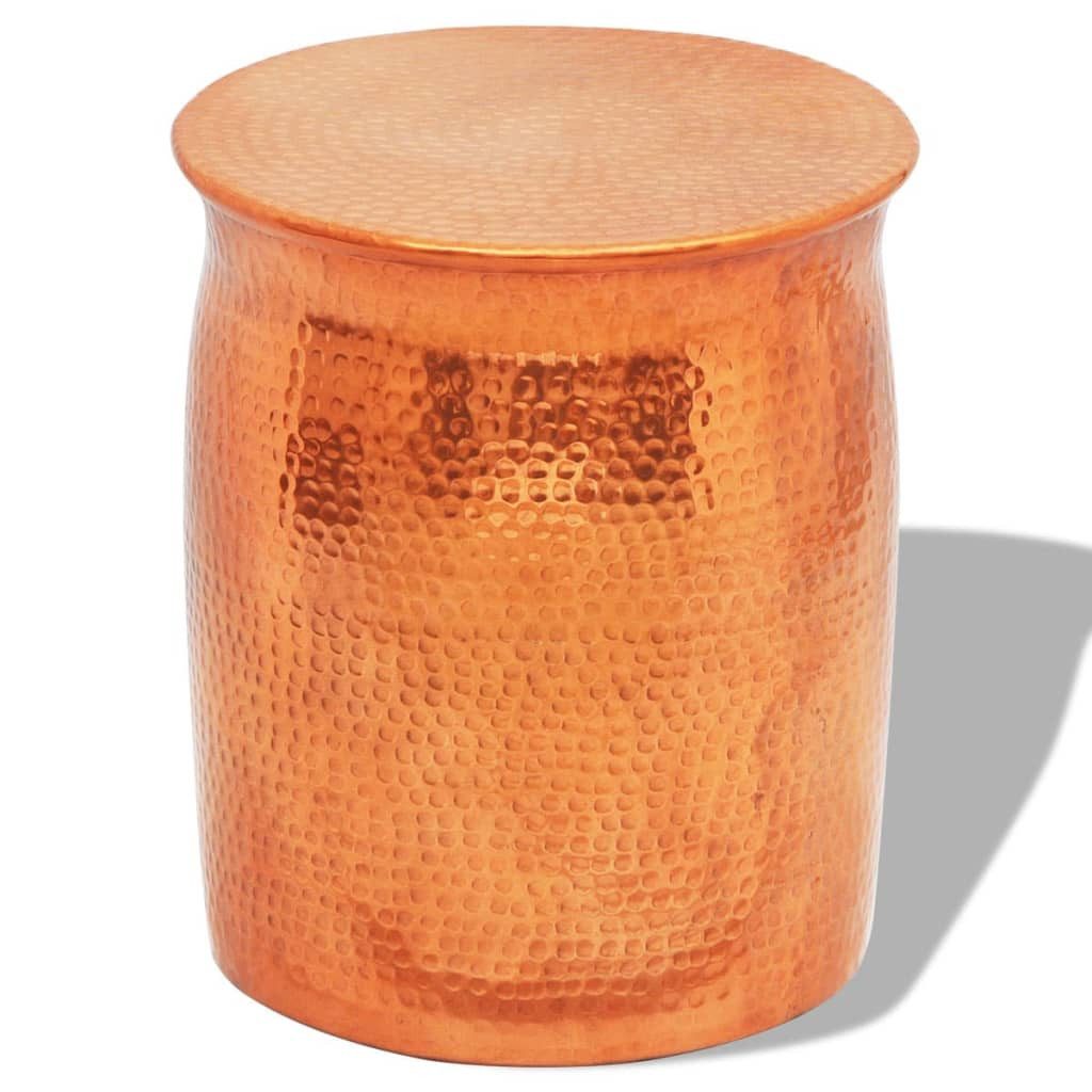 vidaXL Beistelltisch Hocker/Beistelltisch aus gehämmertem Aluminium Kupferfarben (1-St)