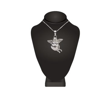 schmuck23 Kettenanhänger Anhänger Kette Engel Schutzengel Herz 925 Silber (Anhänger und Kette), Silberanhänger Symbol Kinder Damen Mädchen Halskette Kette Panzerkette