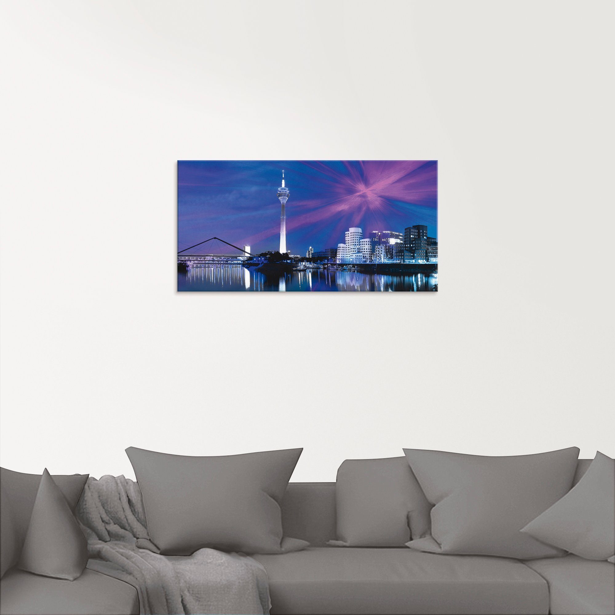 Artland Glasbild »Düsseldorf Skyline Abstrakte Collage«, Deutschland (1 Stück)-HomeTrends