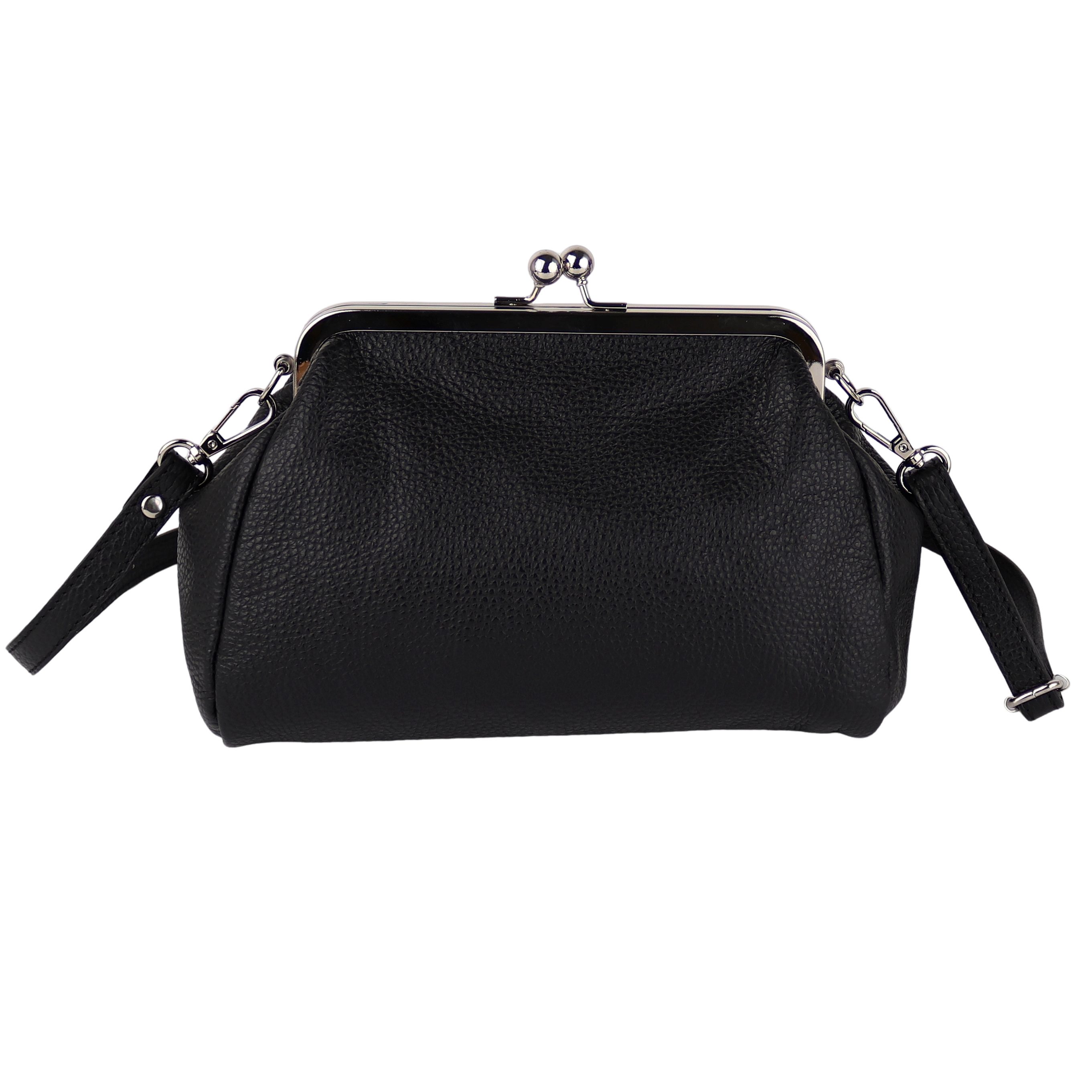 MIRROSI Umhängetasche Damen Crossbody Bag, Echtleder Made In Italy, 26x17x8cm
