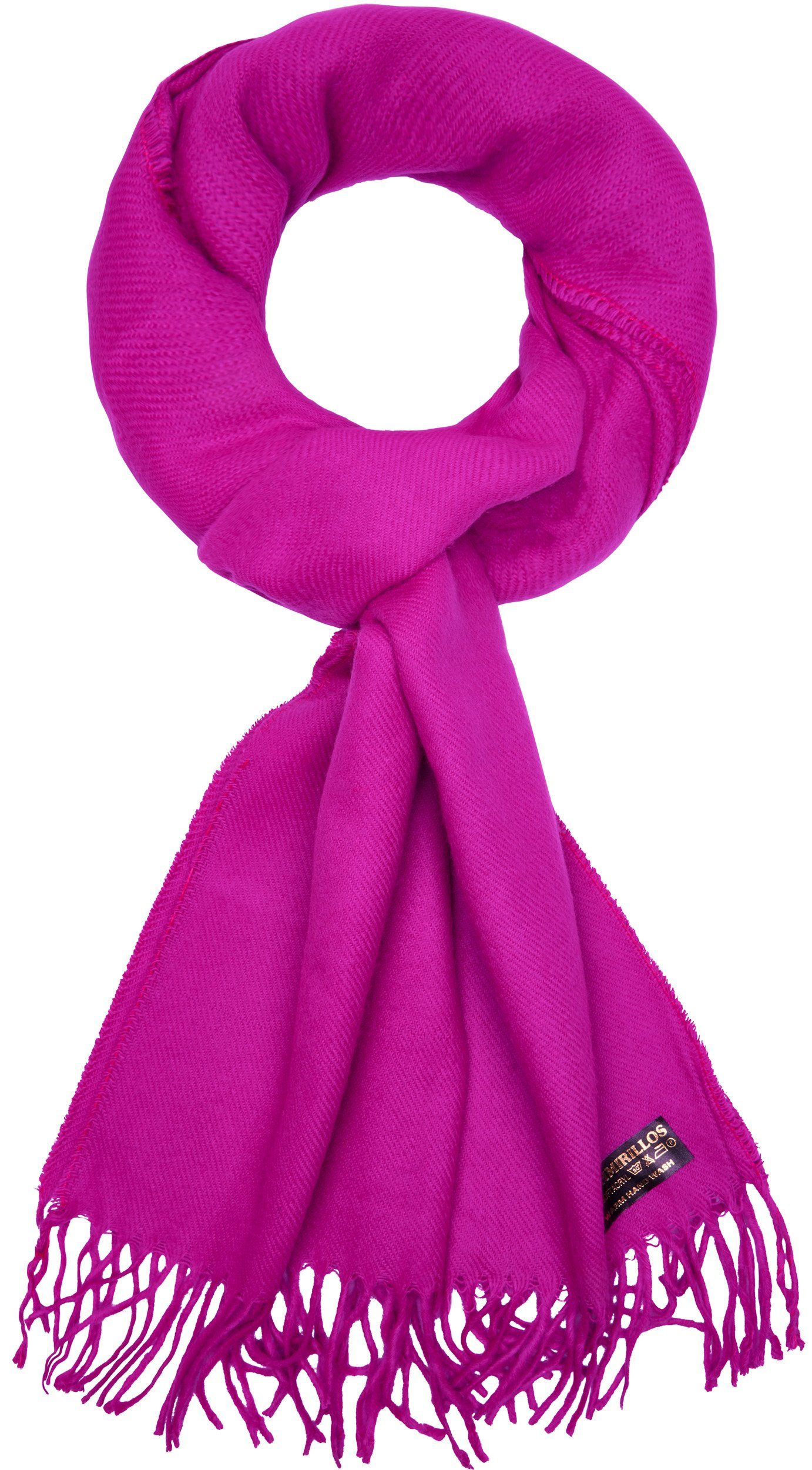 BRUBAKER Schal Cashmirillo Kuschelschal 30/40 x 180 cm Lang Leicht Warm Kuschelig, (Uni-Farben, 1-St. Herbst und Winterschal), Stola Tuch Schal mit Fransen für Damen und Herren