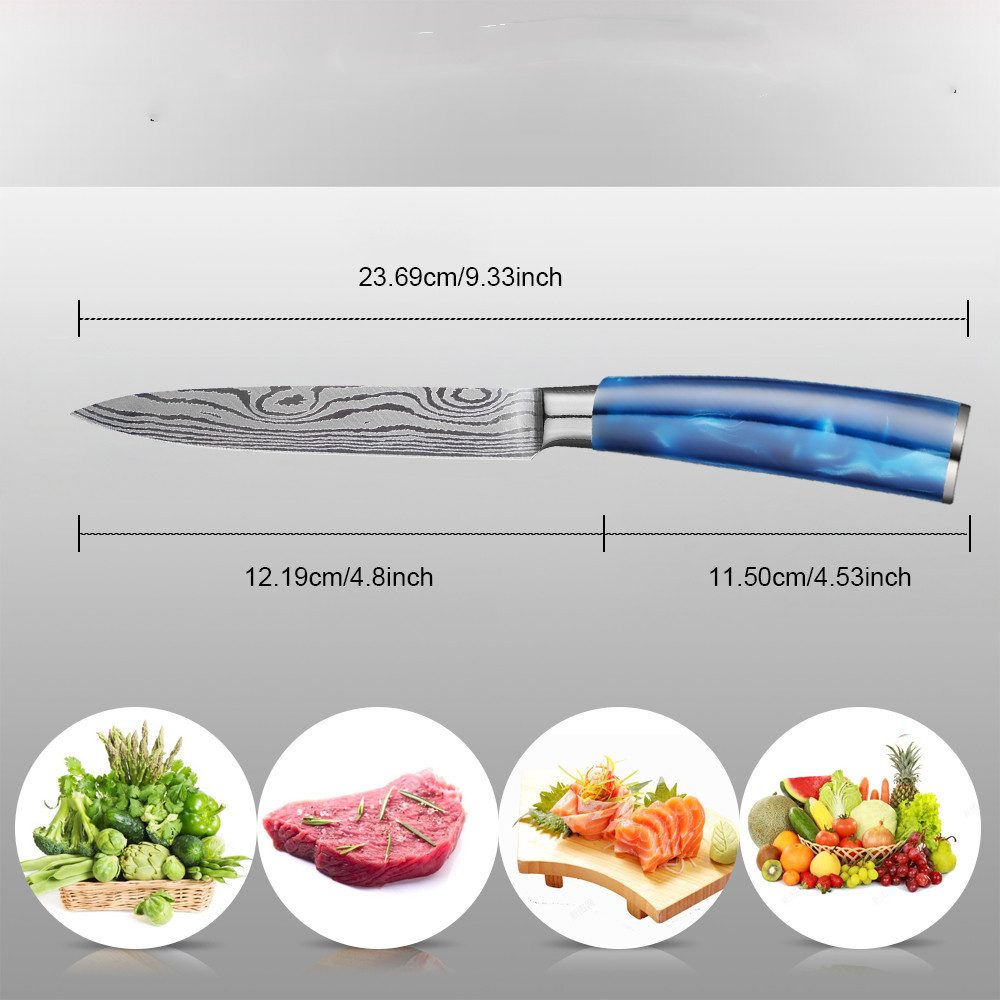 KingLux Allzweckmesser Allzweckmesser 12,7cm Küchenmesser Kohlenstoffstahl für Obst, Gemüse