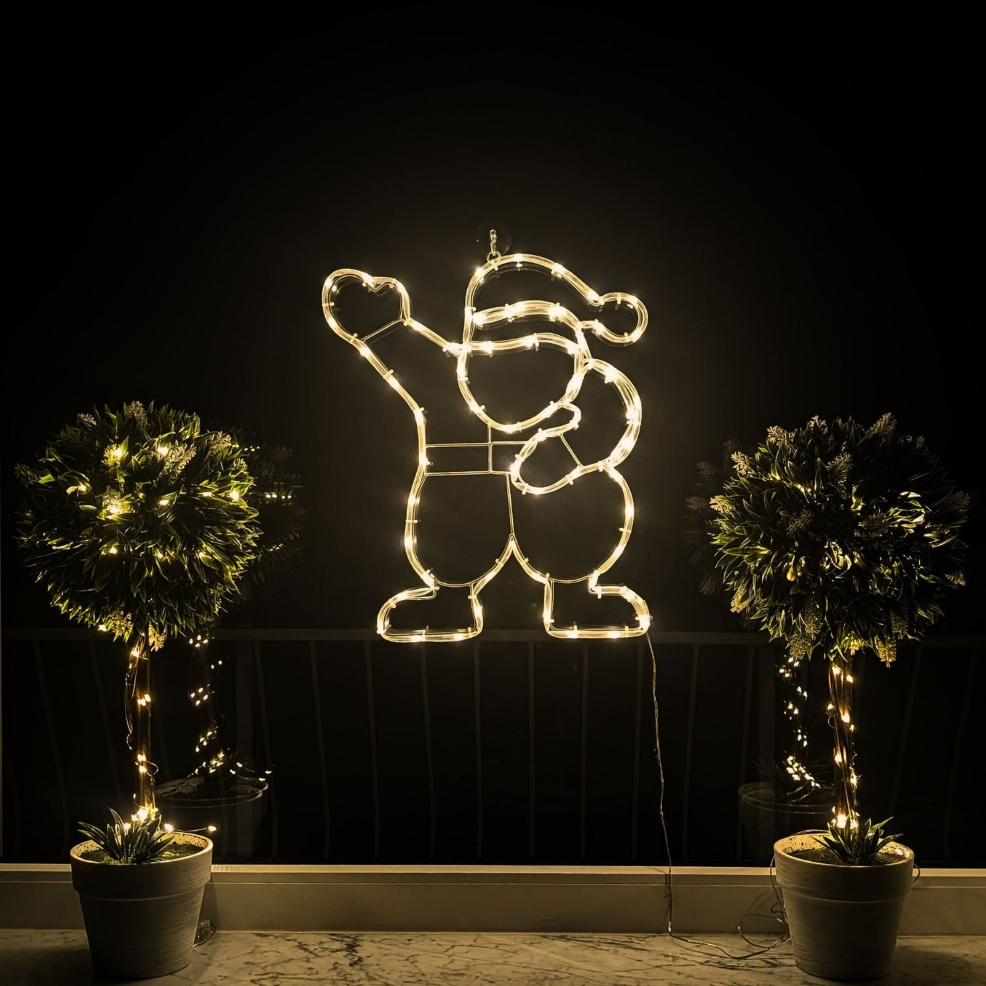 Kamelio LED Fensterbild LED Fensterdeko Weihnachten mit Timer und Batterie Fensterbild, LED, warmweiß