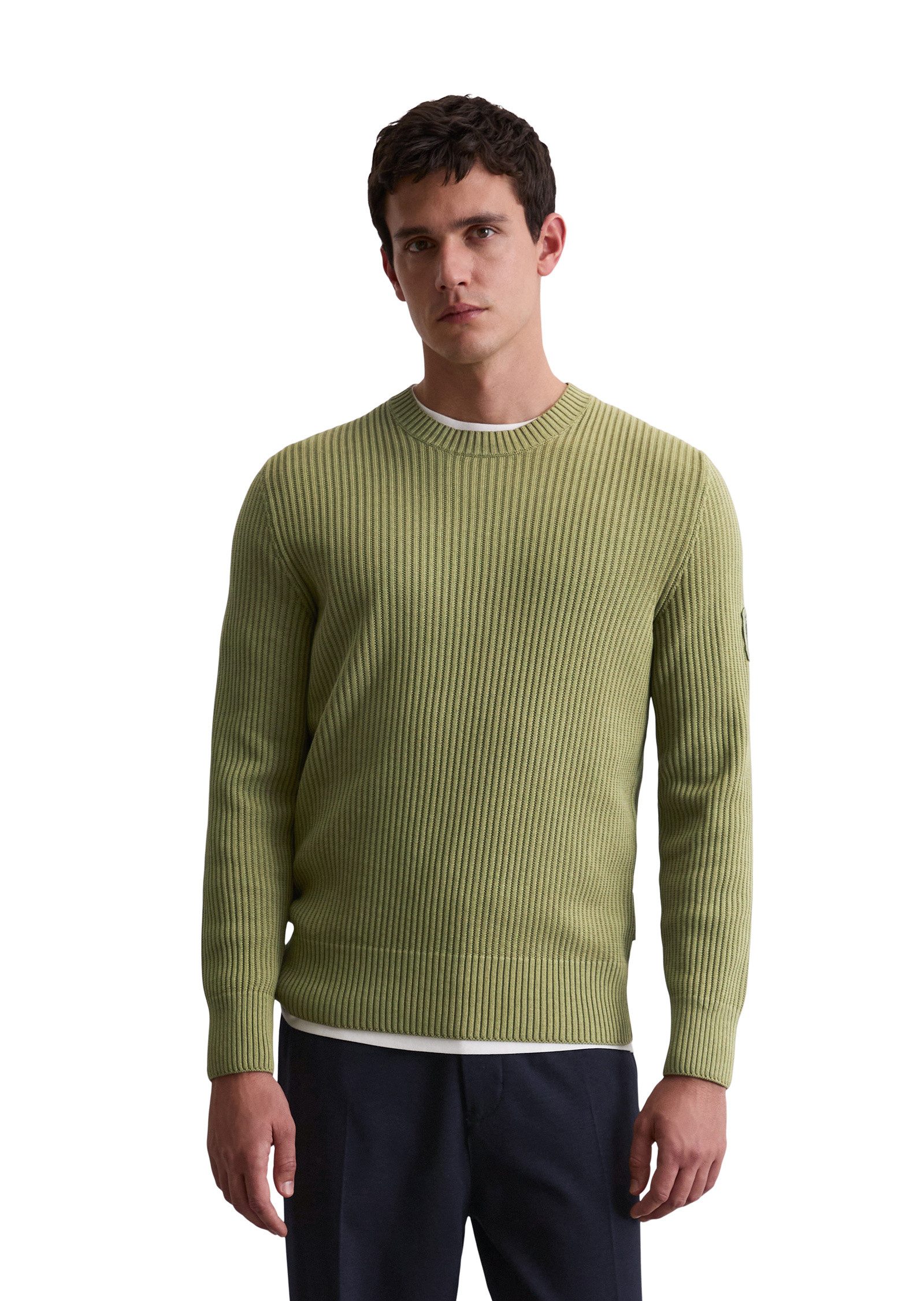 Marc O'Polo Rundhalspullover aus reiner Bio-Baumwolle günstig online kaufen