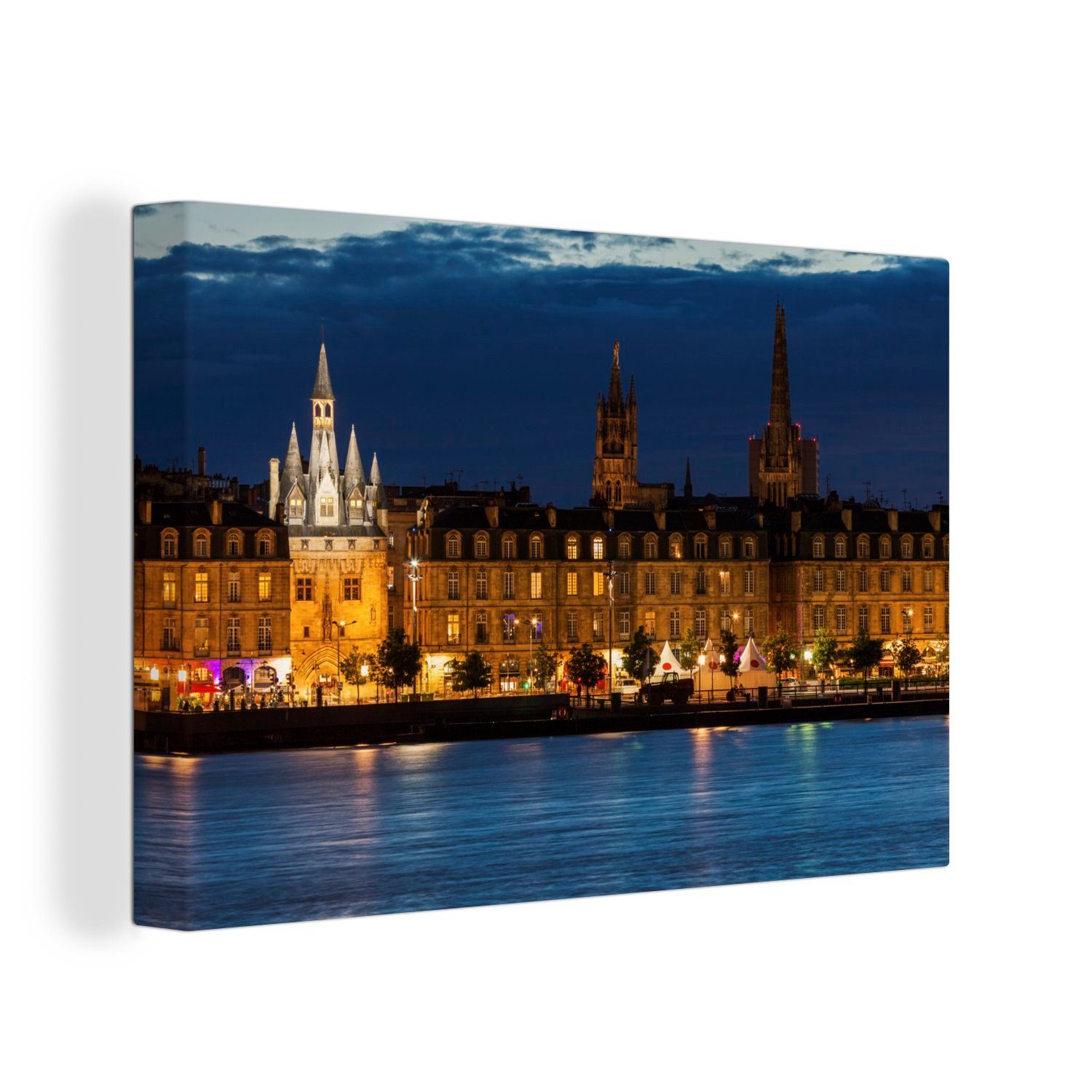 OneMillionCanvasses® Leinwandbild Bordeaux - Bauwerke - Frankreich, (1 St), Wandbild Leinwandbilder, Aufhängefertig, Wanddeko, 30x20 cm
