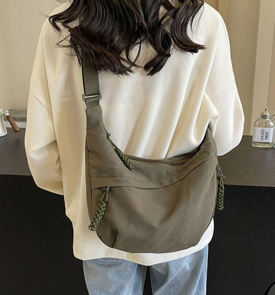 Zaewry Umhängetasche Nylon-Umhängetasche für Damen, Schultertasche, Handtasche, lässige Umhängetasche, ideal für Outdoor-Reisen