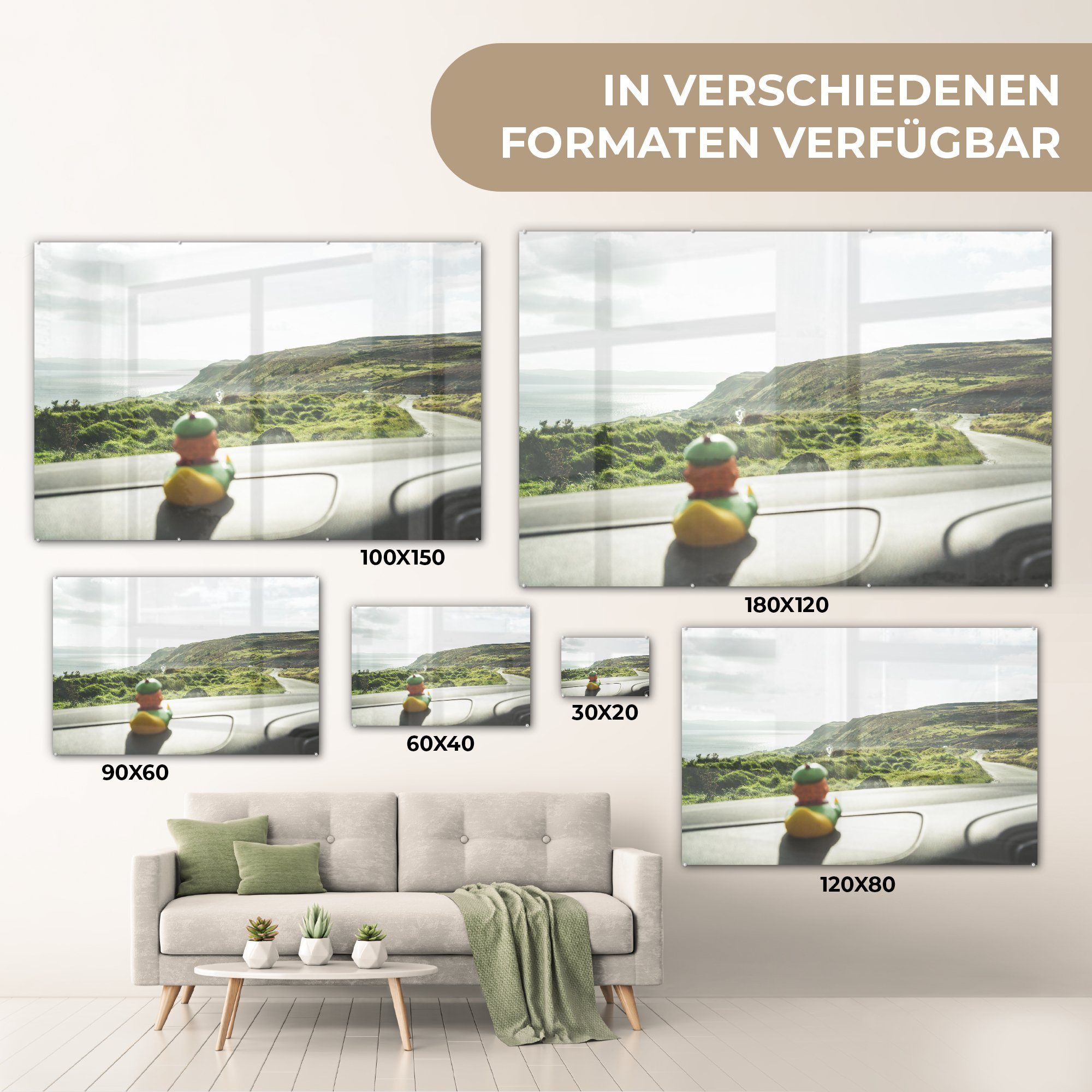 Acrylglasbild Acrylglasbilder & Berge, - Wohnzimmer MuchoWow Auto St), - Gummi-Ente (1 Schlafzimmer