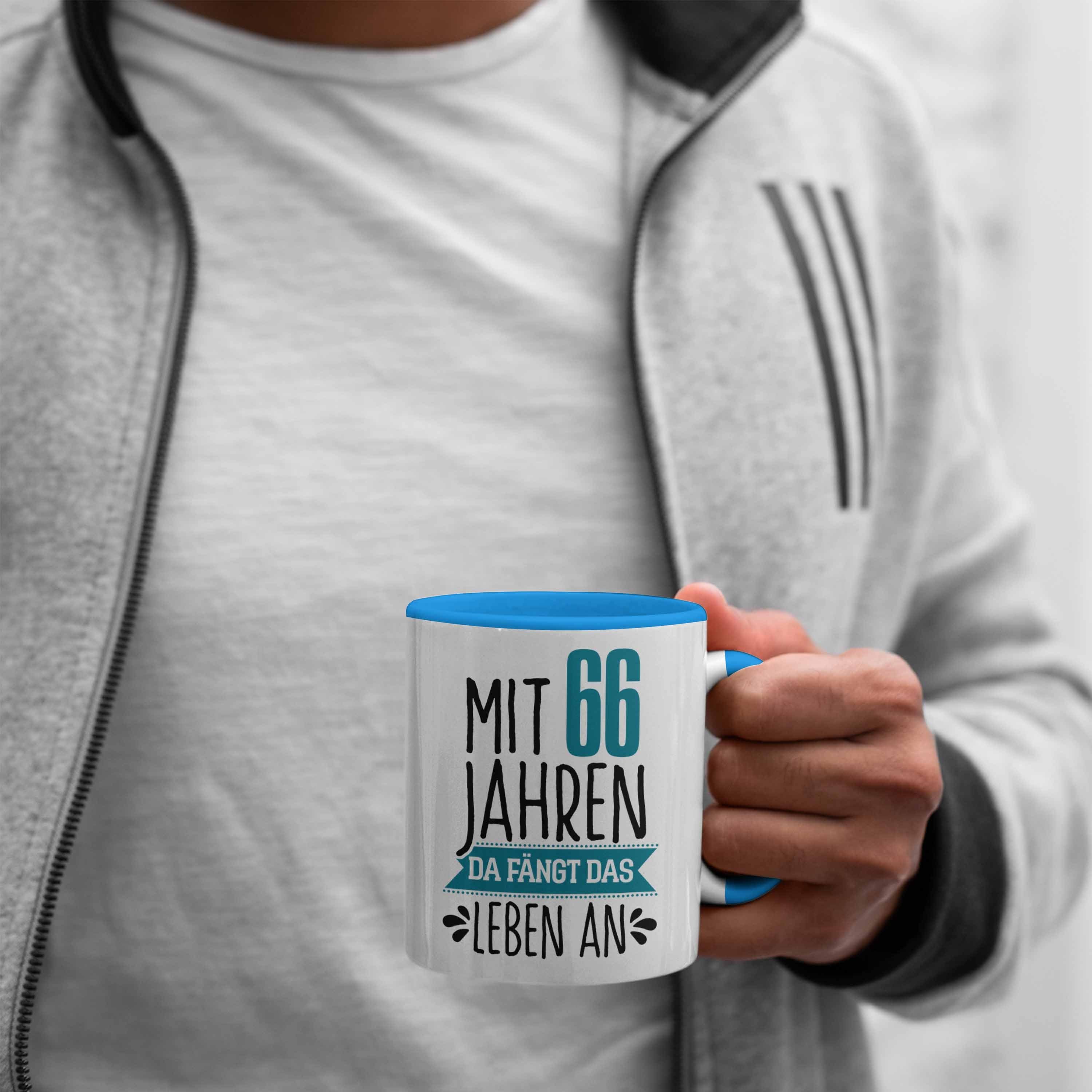 Blau Trendation für und Männer Trendation Geburtstag 66. Frauen Geschenk Lustiges Tasse T -