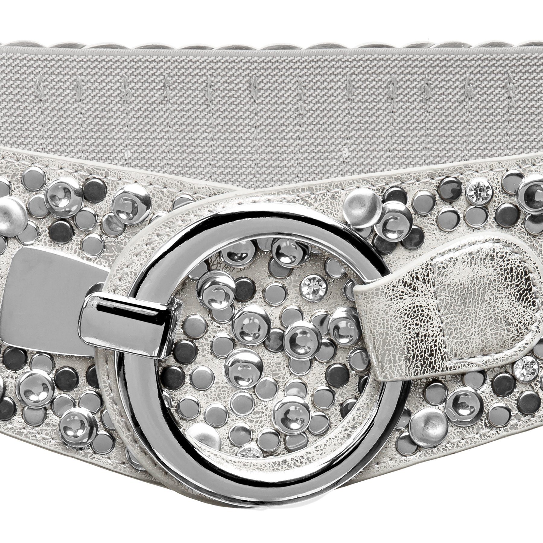 Caspar Taillengürtel GU300-N elastisch breit für Damen mit Stretch und Niet günstig online kaufen