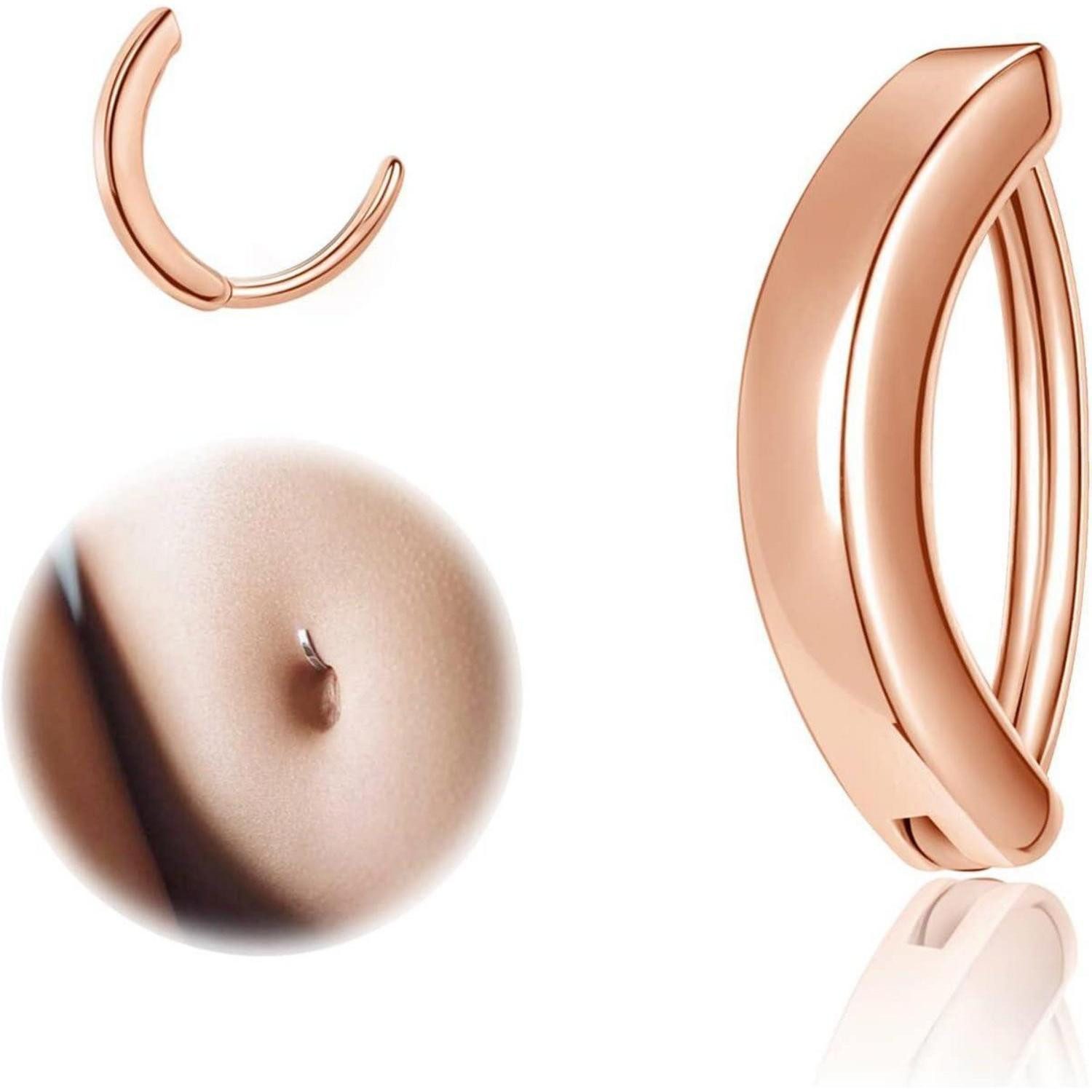 ZS Bauchnabelpiercing ZS 14G Clicker Piercing Bauchnabel Silber 925 Reverse Curved Schmuck