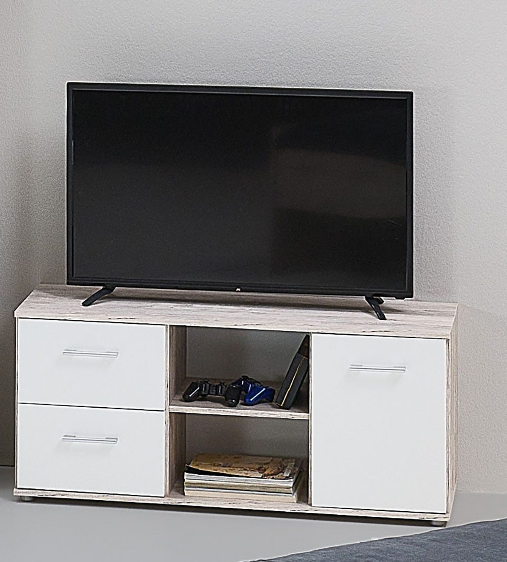 OTTO home Lowboard Lowboard »Rieke« (1 St), 2 Schubkästen, 1 Drehtür, 2 offene Fächer