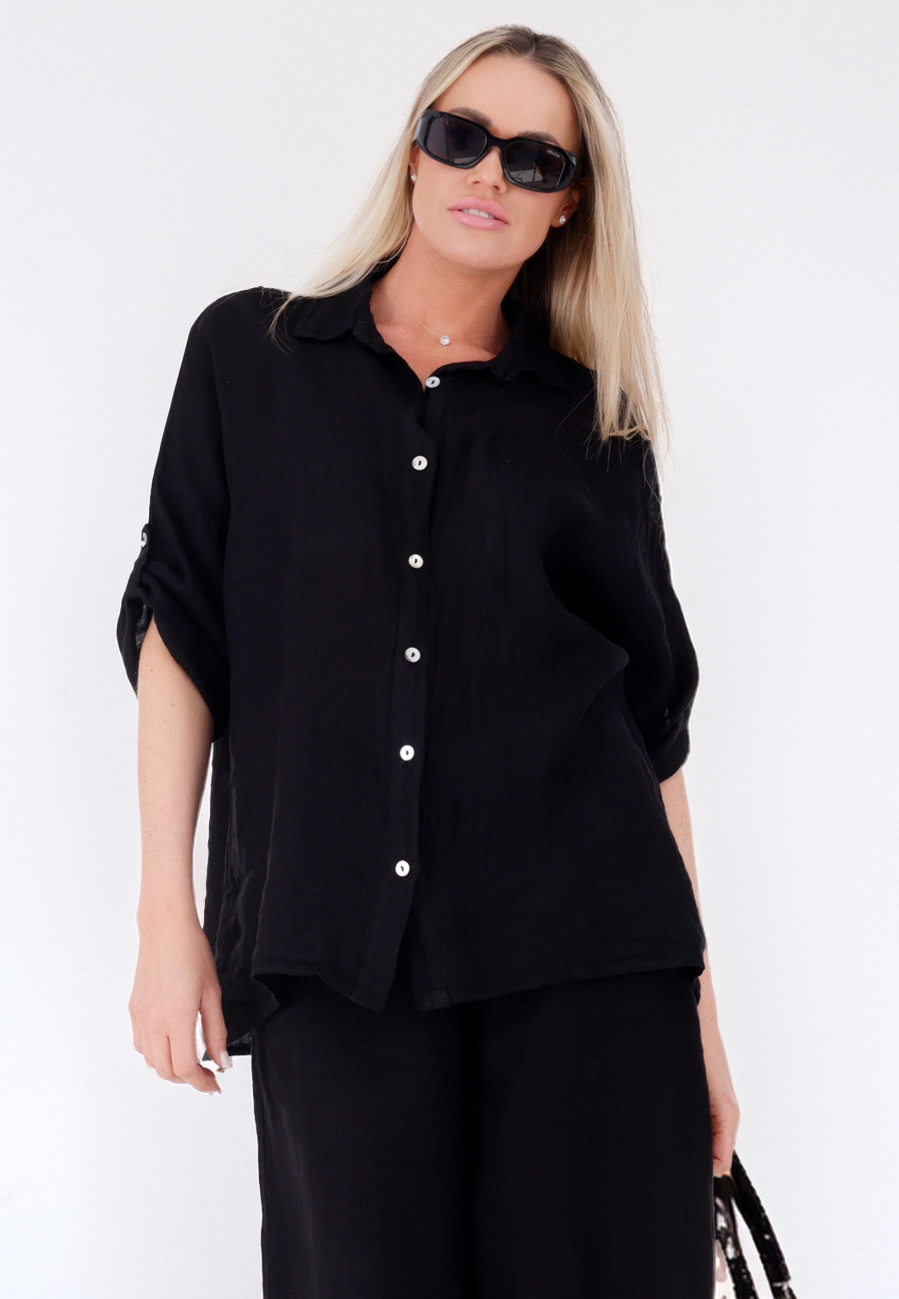 YC Fashion & Style Longbluse mit Krempelärmeln – One Size (34–42) günstig online kaufen