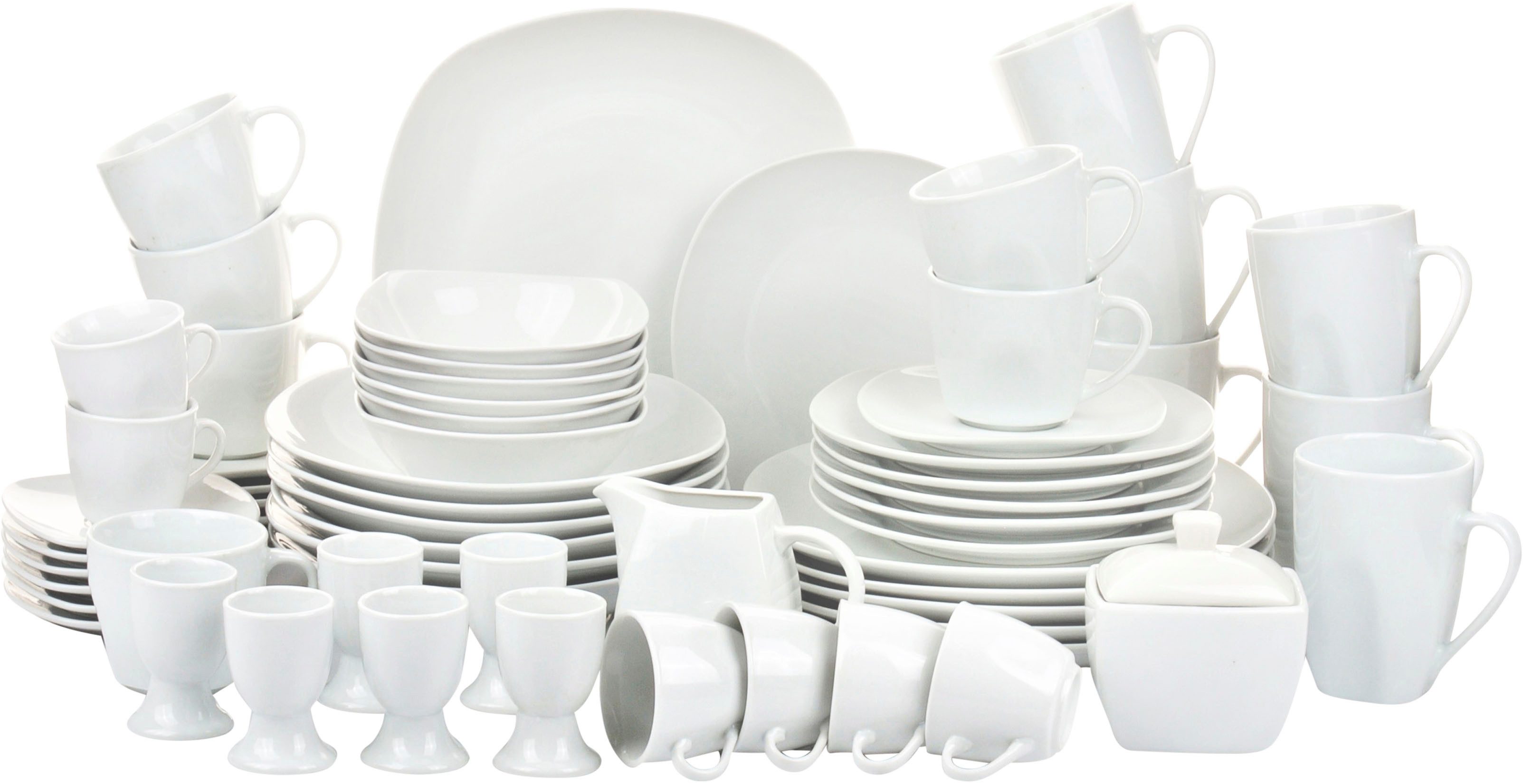 Retsch Arzberg Kombiservice Geschirr-Set, Service (62-tlg), 6 Personen, Porzellan, 62 Teile, für 6 Personen