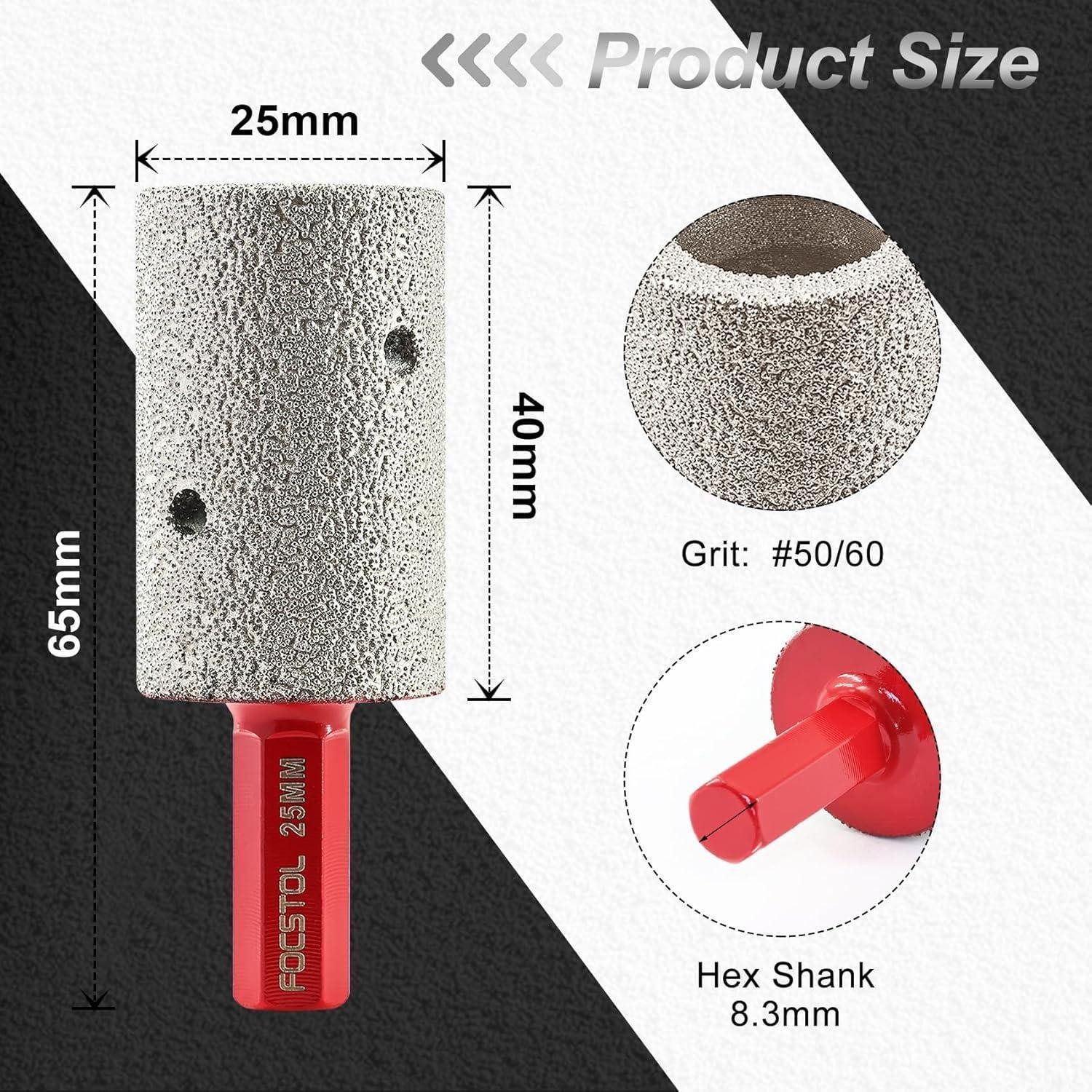 LuxusKollektion Fräsbohrer Fingerfräser Diamant 25mm Fliesen Keramik Marmor 25mm-sechskantschaft