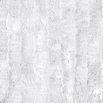 Türvorhang Flauschvorhang 100 x 200 cm weiß, Moritz, Hakenaufhängung, abdunkelnd, Chenille Vorhänge Camping Türvorhang Wohnwagen Wohnmobil Zubehör