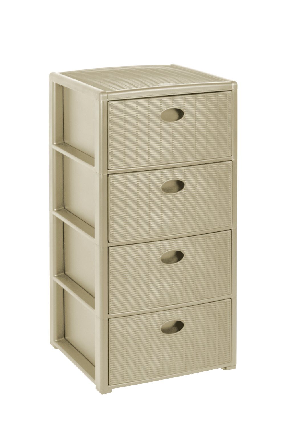 Kreher Rollcontainer mit 4 Schubladen im Rattan Design (Kaschmir Beige), (1 günstig online kaufen