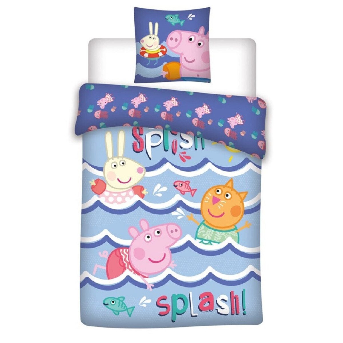 Peppa Pig Bettwäsche Bettwäsche Set 140 × 200 cm mit Kissenbezug 65x65 cm, 2 teilig