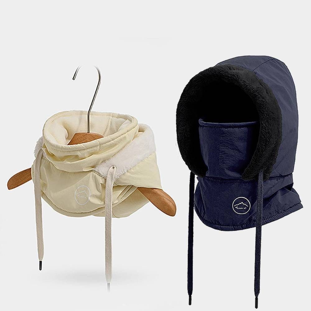 Blusmart Sturmhaube Winter Plüsch Warme Mütze mit Schal (Sturmhaube Mütze und Schal Set, Wasserdicht Winddicht Gesichtskapuze) Für Outdoor-Sportarten, integrierte Kapuze