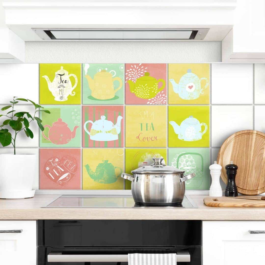 K&L Wall Art Fliesenaufkleber Klebefliese Sticker Set selbstklebend Kaffee günstig online kaufen