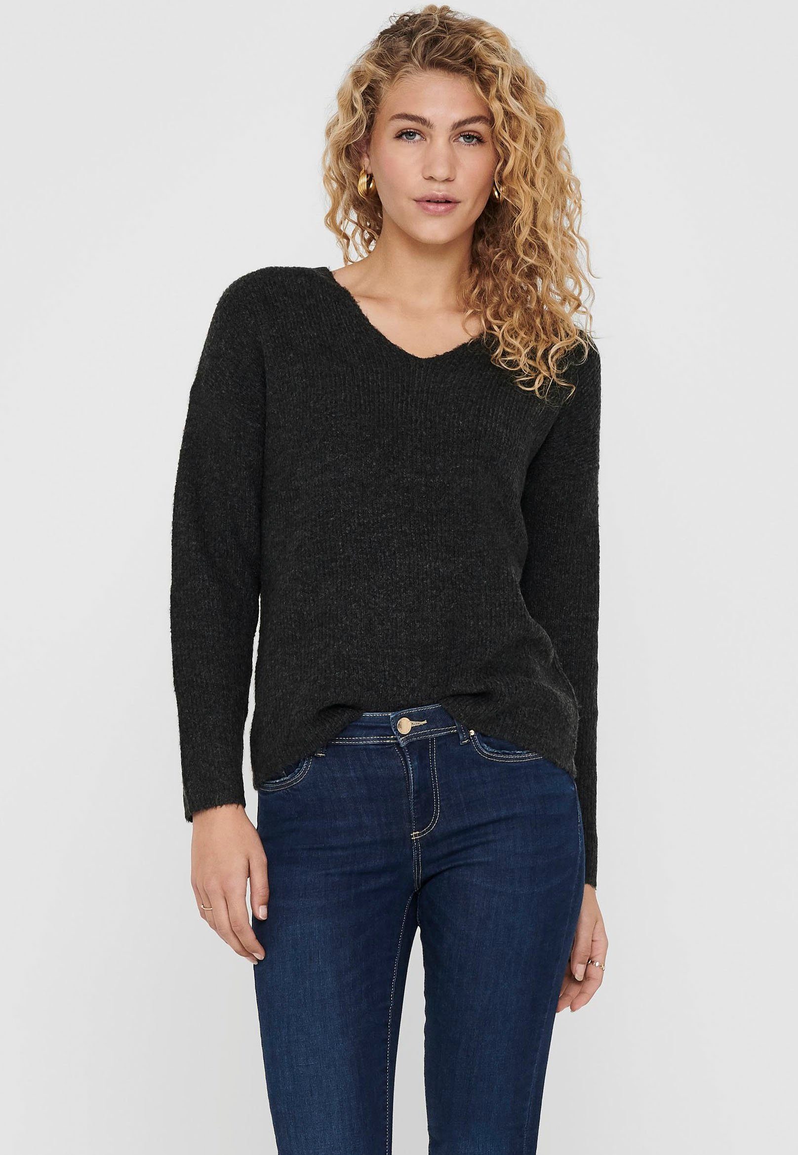 Strickpullover ONLCAMILLA V-NECK L/S PULLOVER KNT NOOS