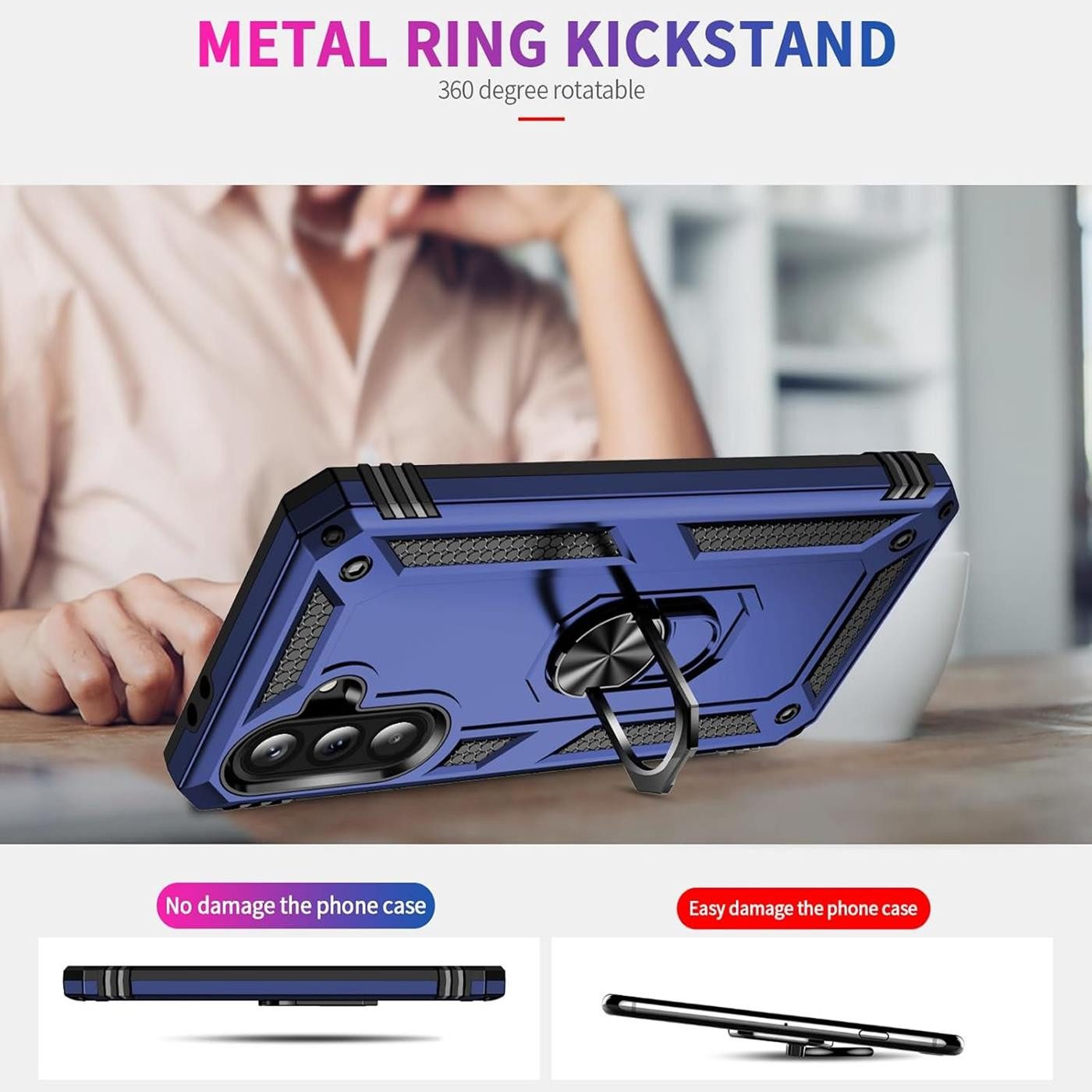 CoolGadget Handyhülle Armor Shield Case für Samsung Galaxy A56 5G 6,7 Zoll, Outdoor Cover mit Magnet Ringhalterung Handy Hülle für Samsung A56 5G – Bild 4 von 5