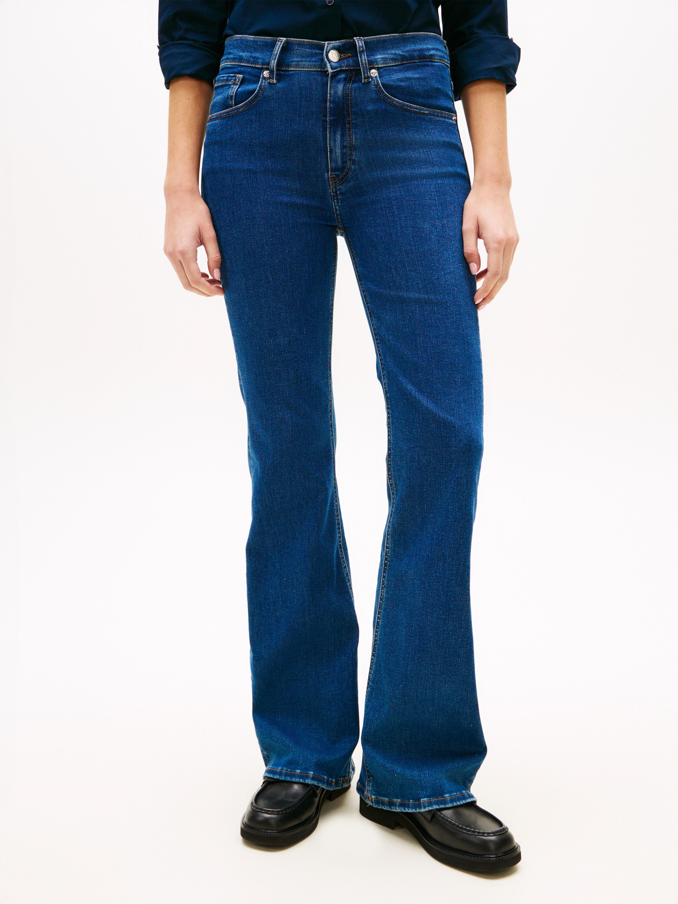 Tommy Hilfiger Bootcut-Jeans FINN FLARE RW Baumwoll-Mix mit Stretch, Mid Ri günstig online kaufen