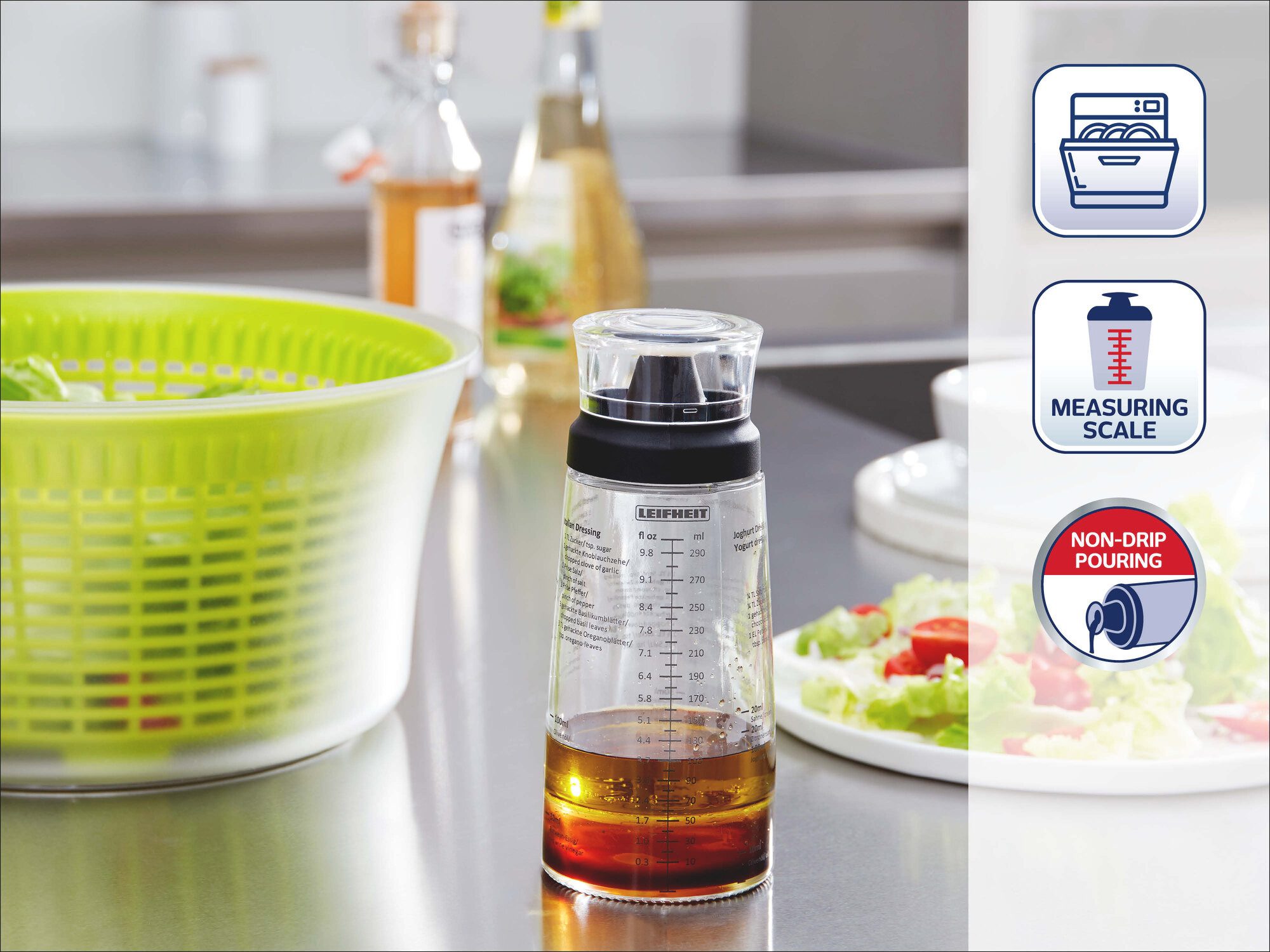 Leifheit Dressing Shaker LEIFHEIT Salat Dressing Shaker Salatsauce – Bild 2 von 5
