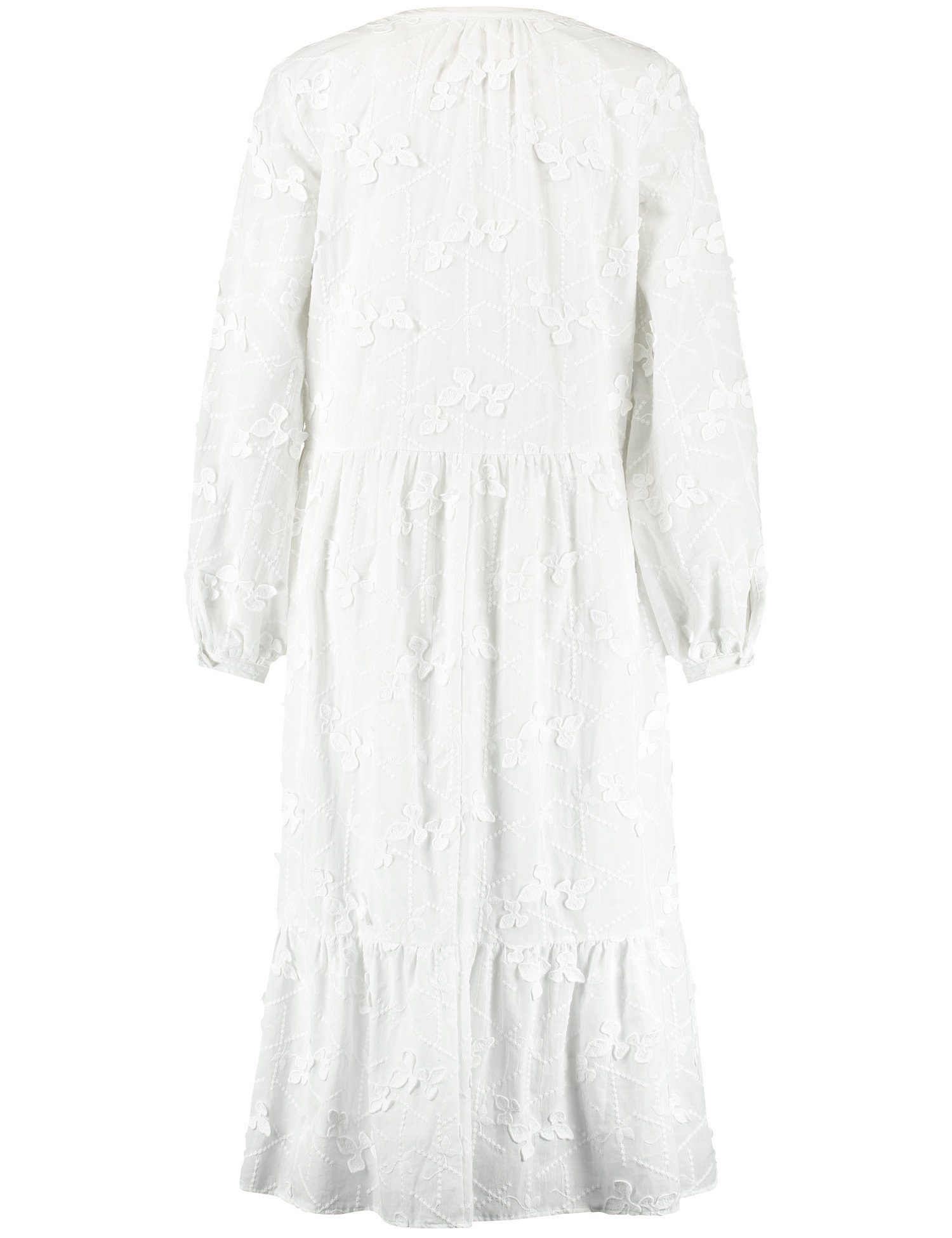 Baumwollspitze mit A-Linien-Kleid Taifun Minikleid Offwhite Leichtes