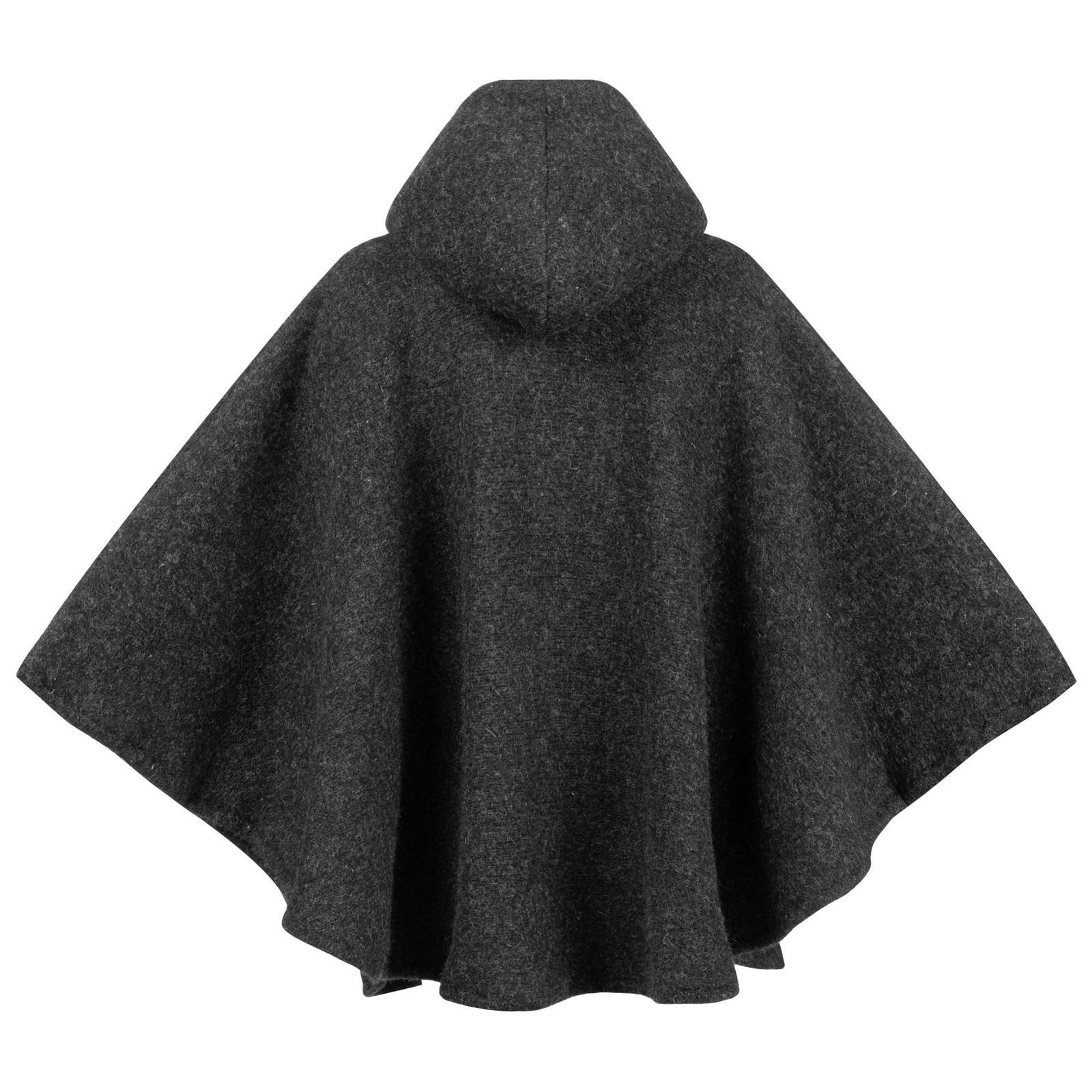 KUNST UND MAGIE Strickcape Strick Poncho+Kapuze Umhang Cape Strickjacke Wolle Jacke Winter Mantel