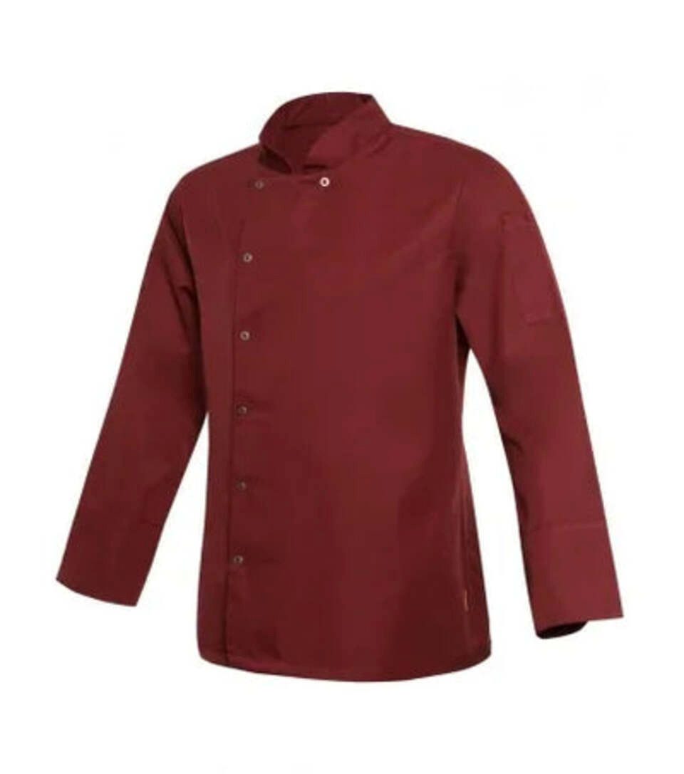 Ismont Kochjacke Chef Kochjacke mit Druckknopf Bordeaux– ISMONT ISM 0033