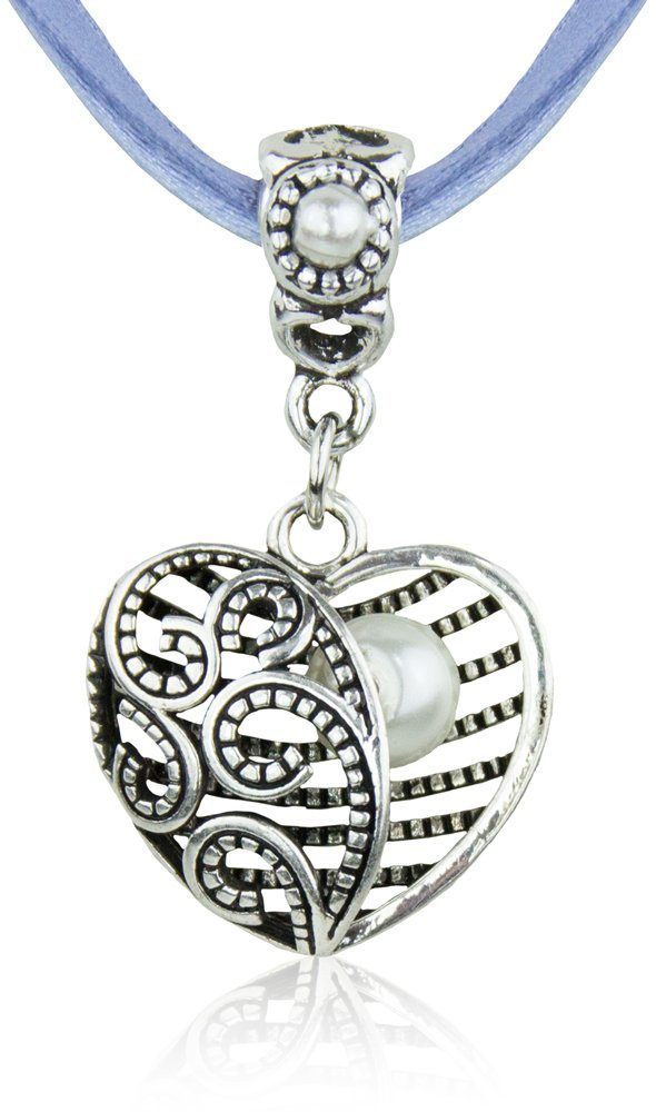 Kette mit Anhänger Halskette "Elina" mit Herzanhänger und Perle