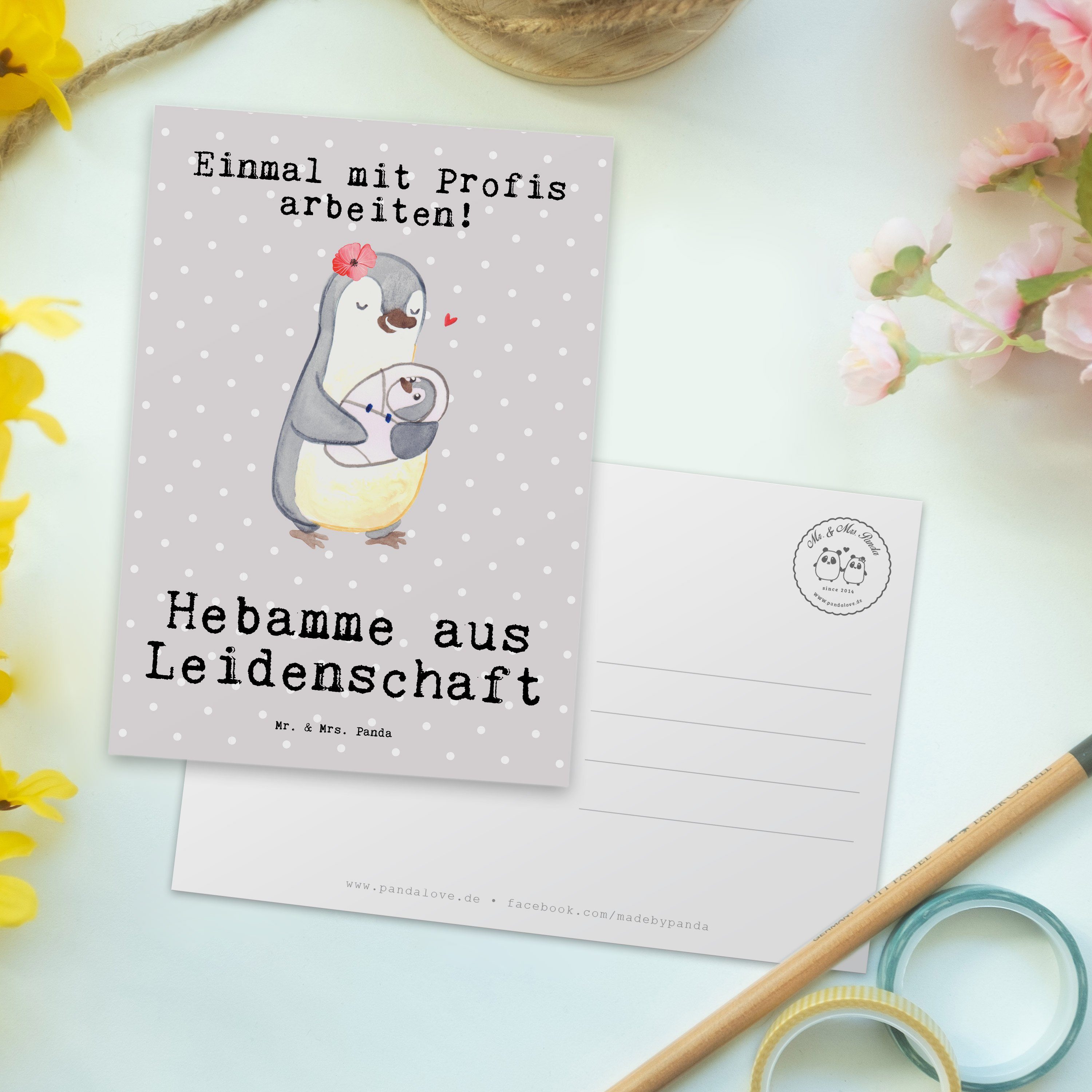 - Leidenschaft Ansich Panda Grußkarte, aus & Grau Postkarte Geschenk, Mrs. Pastell Mr. Hebamme -