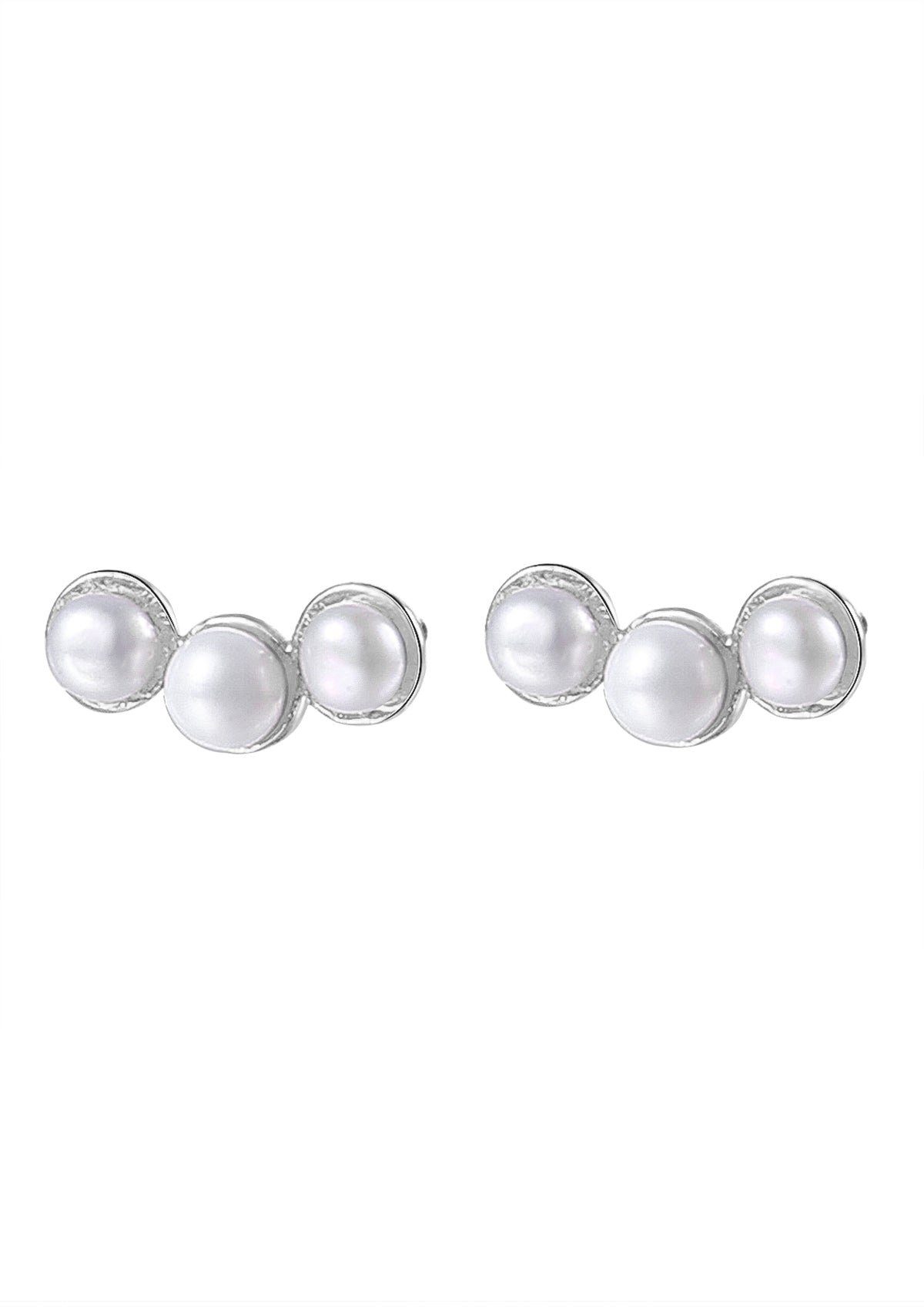 Hey Happiness Perlenohrringe Trio Perlen, Silber günstig online kaufen