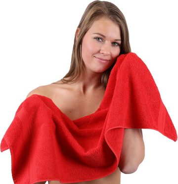 Betz Handtuch Set 10-TLG. Handtuch-Set CLASSIC 100% Baumwolle Farbe rot und türkis, 100% Baumwolle