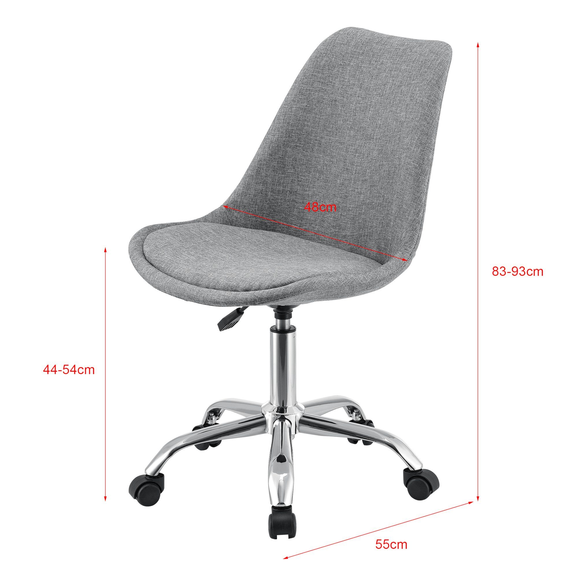 en.casa Schreibtischstuhl, »Atherton« 83-93x48x55 cm höhenverstellbar günstig online kaufen