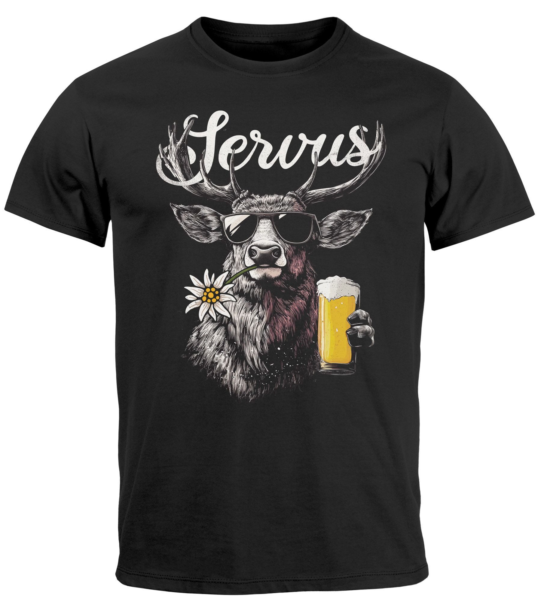Neverless Print-Shirt Herren T-Shirt Hirsch Tracht günstig online kaufen