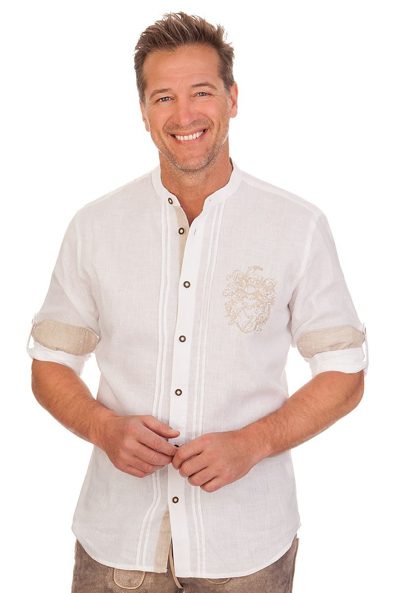 KRÜGER BUAM Trachtenhemd Trachtenhemd - LEONAS - weiß