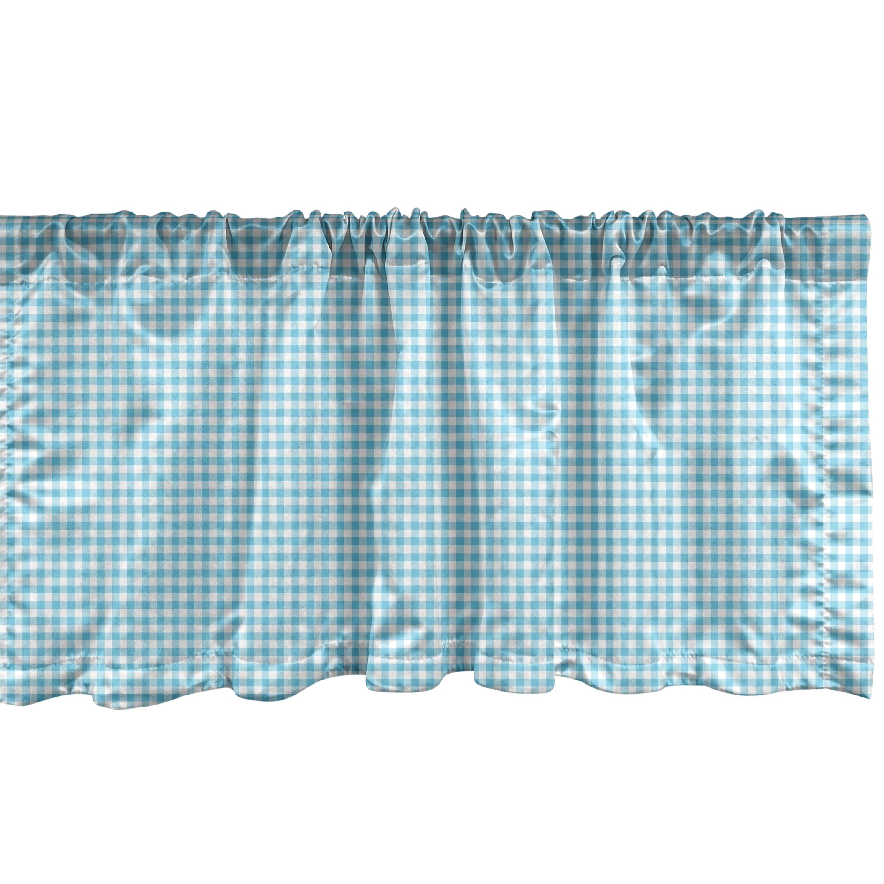 Scheibengardine Vorhang Volant für Küche Schlafzimmer Dekor mit Stangentasche, Abakuhaus, Microfaser, Mosaik Simplistic Kleine Quadrate