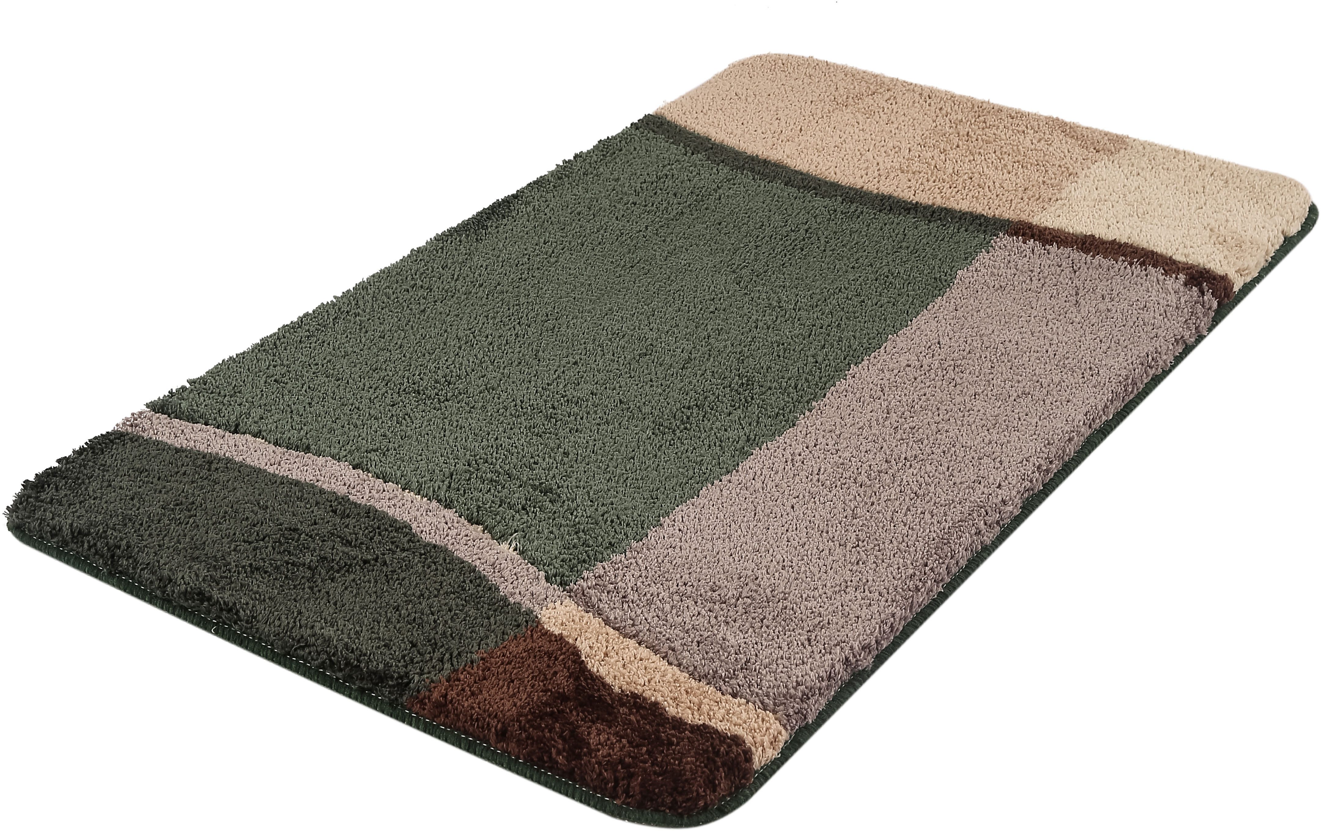 OTTO home Badematte Belio, Badvorleger, Badezimmer Teppich, Höhe 20 mm, rutschhemmend beschichtet, schnell trocknend, strapazierfähig, fußbodenheizungsgeeignet, Kunstfaser, rechteckig, Badematte, Badteppich, Badematten auch als 2 tlg. Set erhältlich, bunt