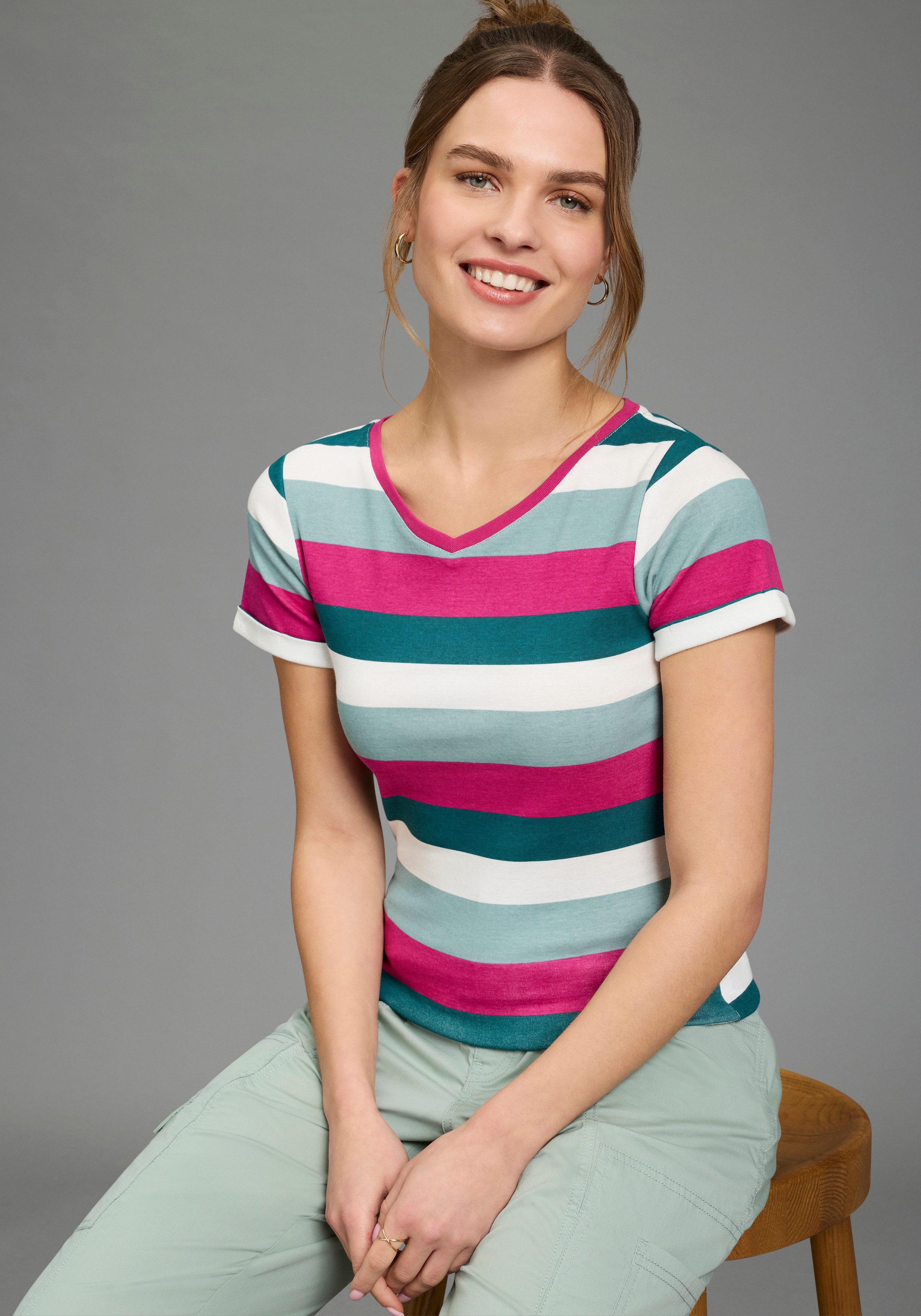 KangaROOS T-Shirt mit Streifen-Design