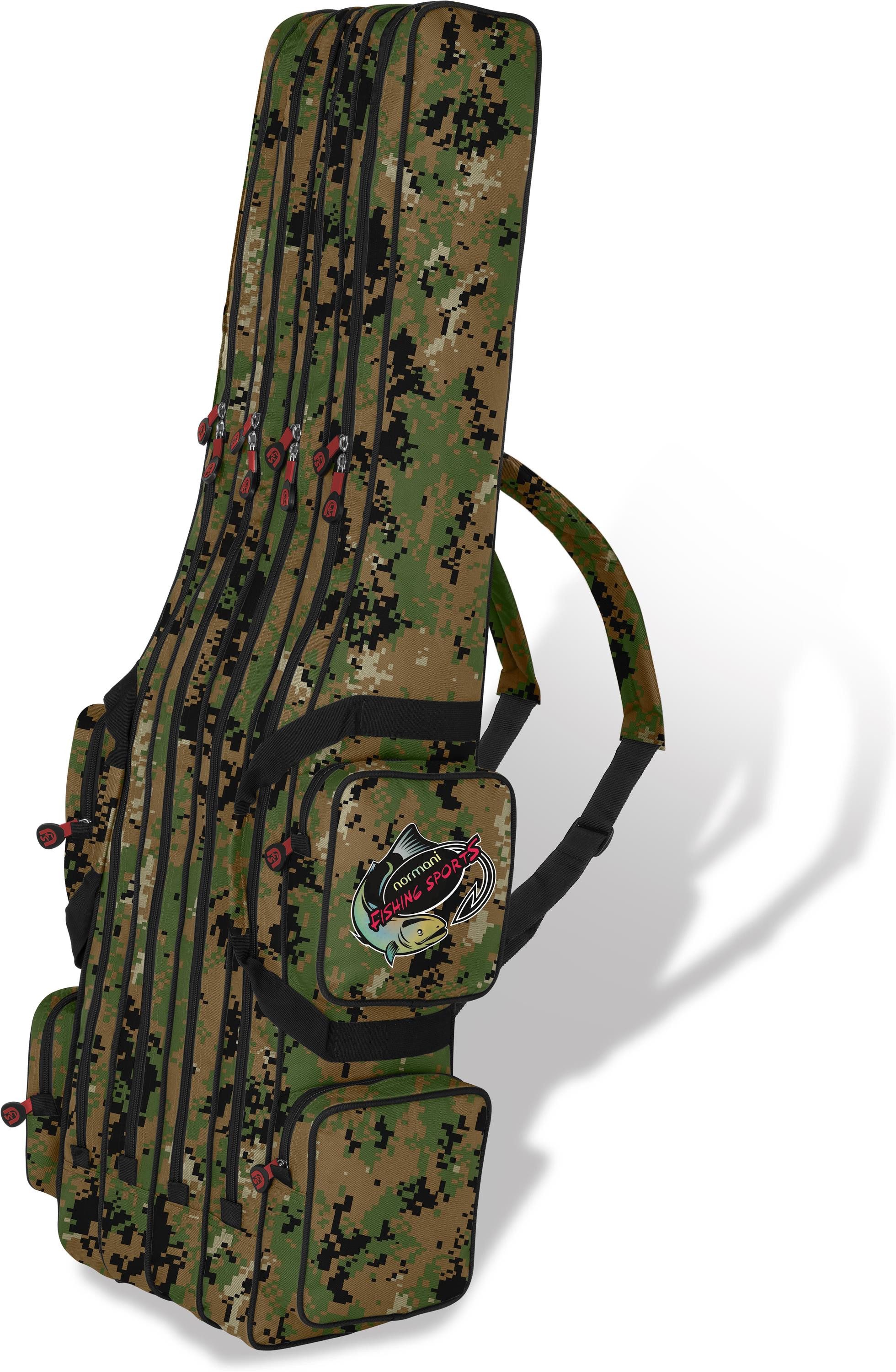 normani Angelrutentasche Rutentasche 1,60 m RodBox Quattro, Angeltasche Rutenfutteral mit 4 Innenfächer für 8 Ruten Anglertasche